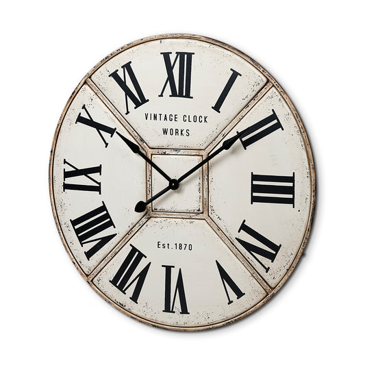 Norwich Wall Clock White Metal | 37’’ - wall-clocks