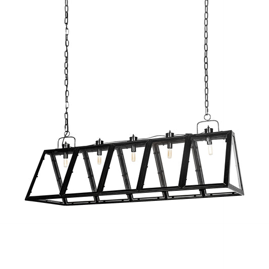 Antigon Chandelier Black Metal | Glass - chandeliers