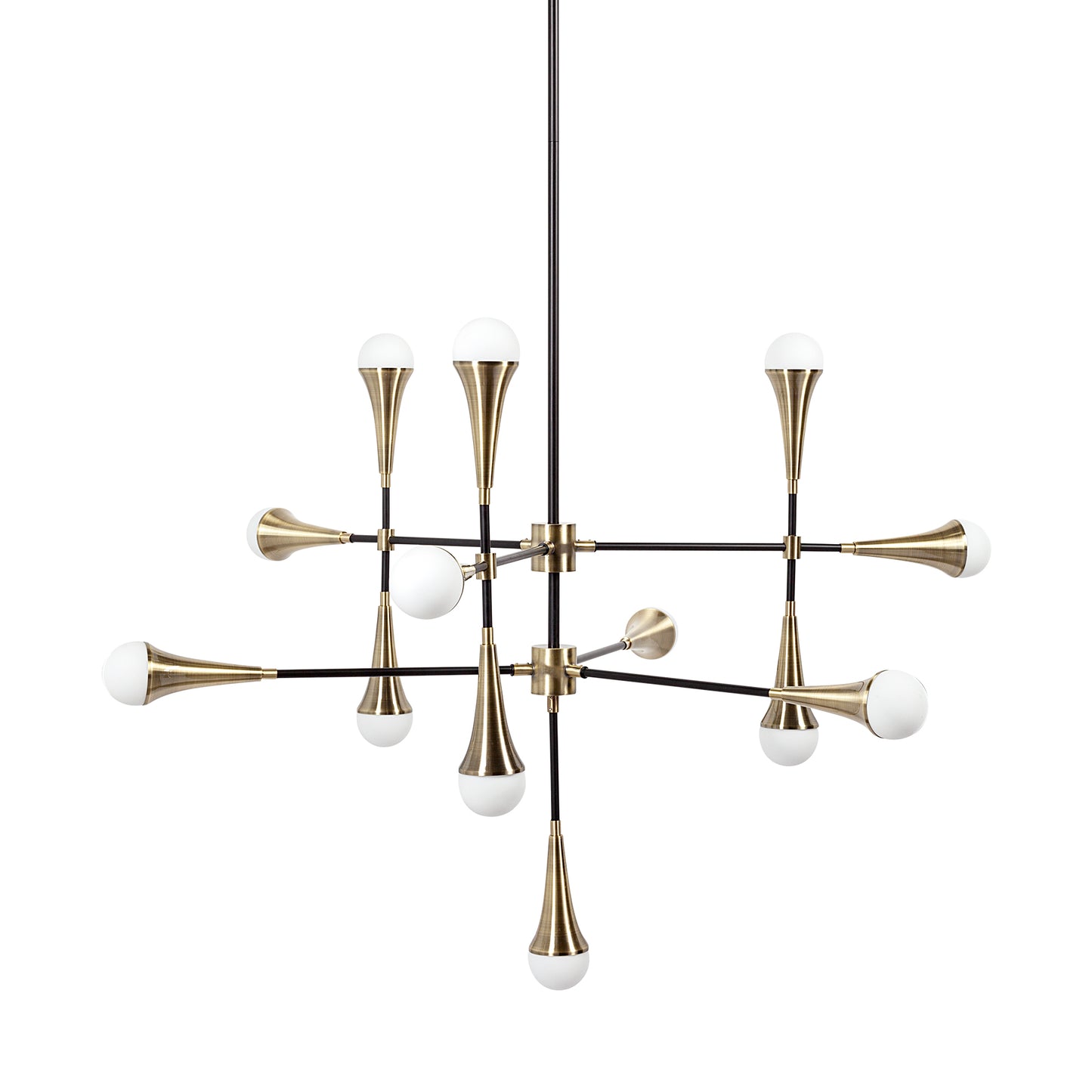 Decarlo Chandelier Black/Gold Metal - chandeliers