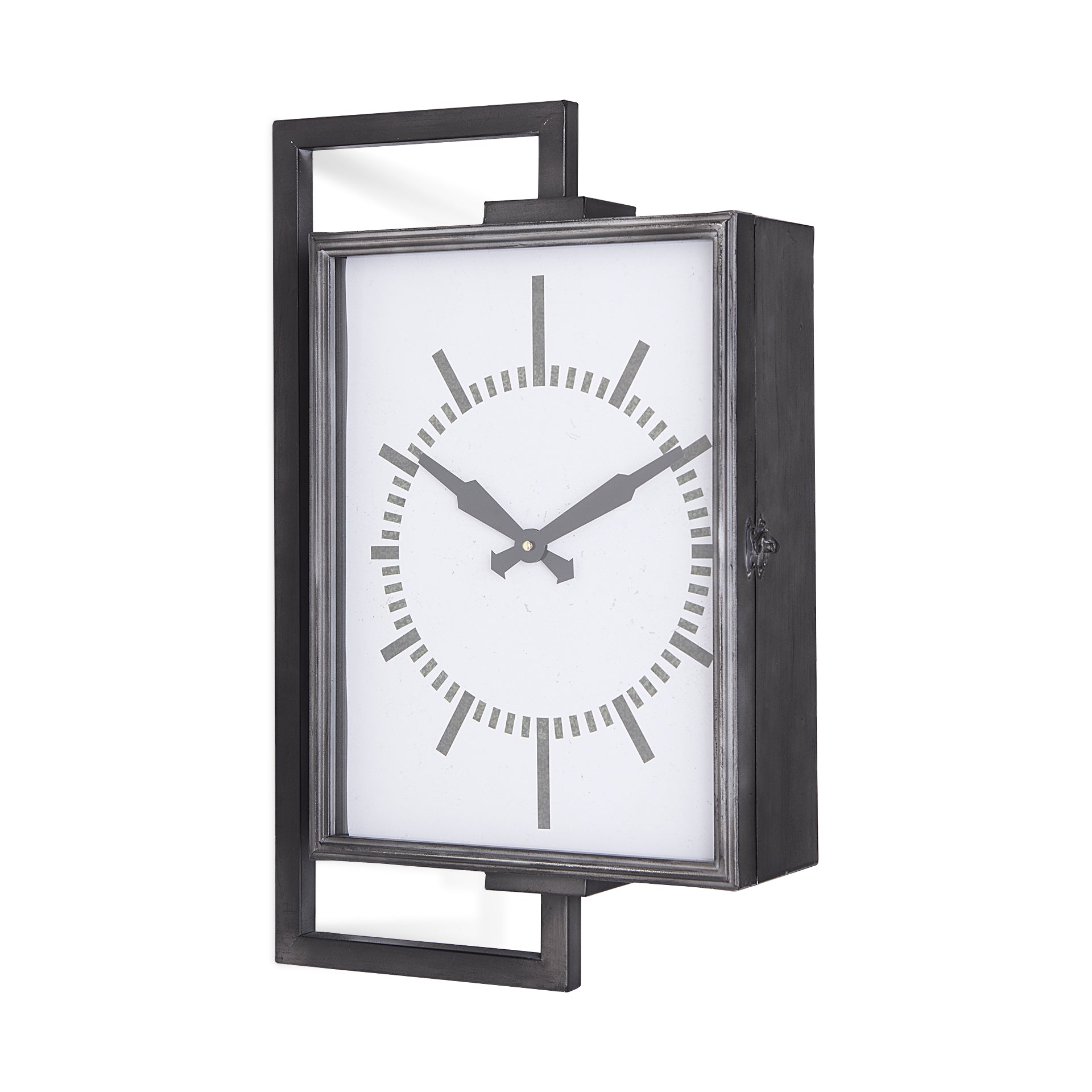 Hagar Wall Clock Gray Metal - wall-clocks