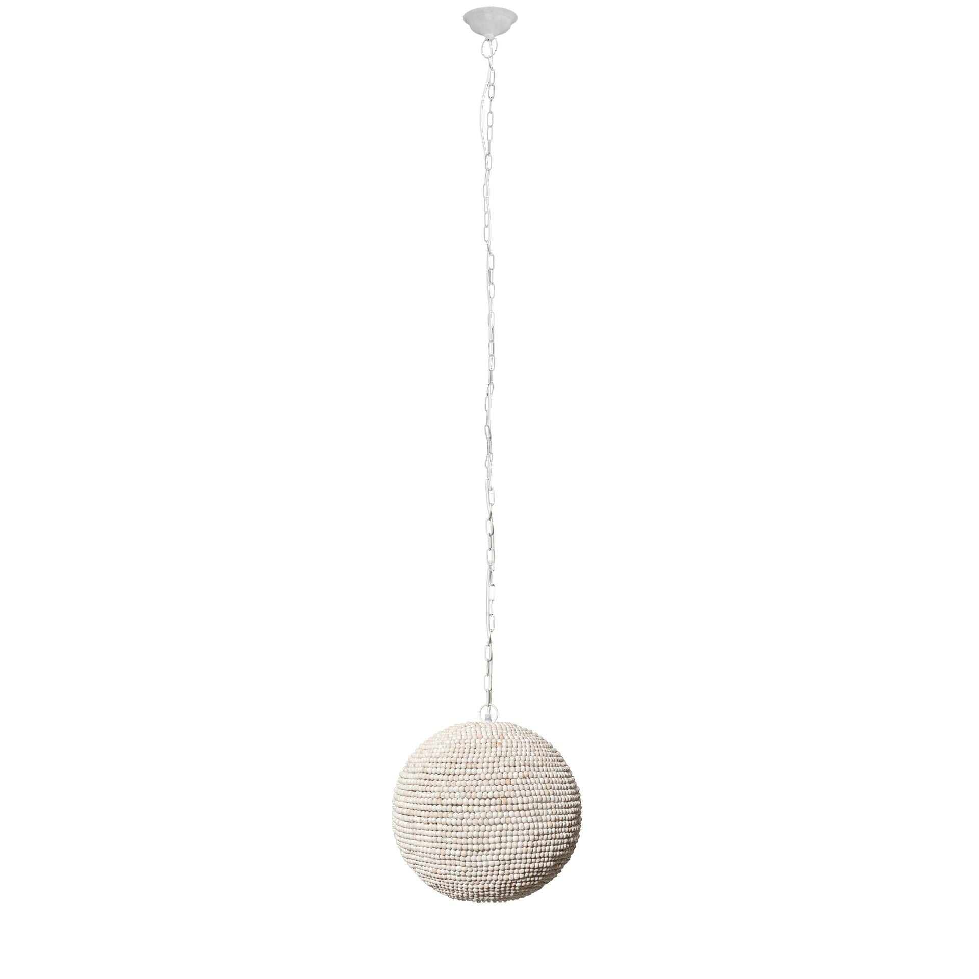 Theta Pendant Light White-Washed Wood - pendant-light