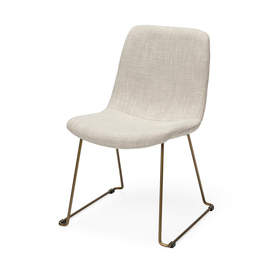 Sawyer Dining Chair Beige Fabric | Gold Metal (Side Chair) - dining-chairs