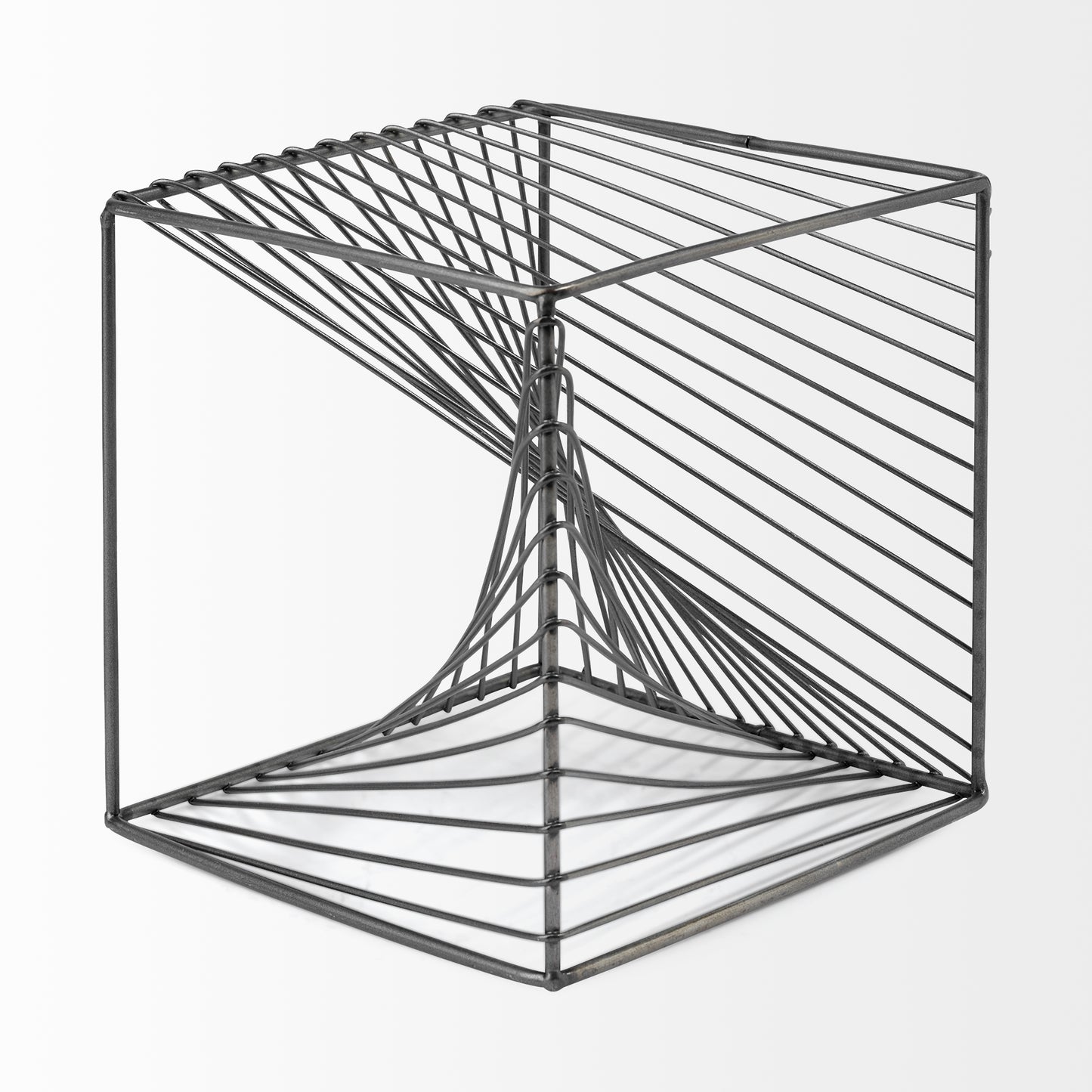 Rochon 8L x 8W Gray Metal Decorative Cube