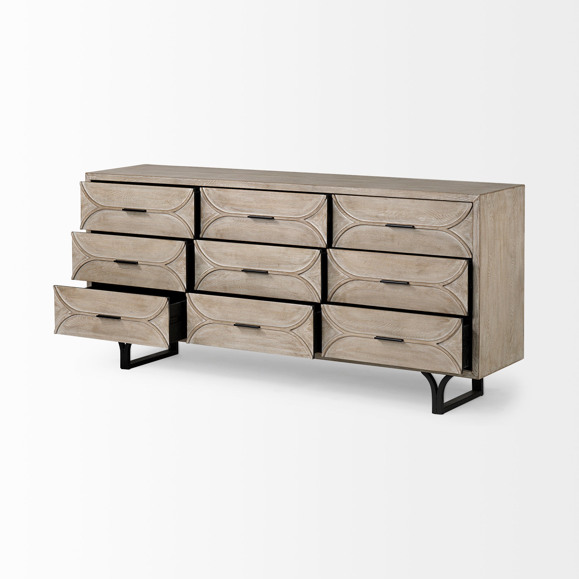 Giselle Sideboard Brown Wood | Black Metal - sideboards-and-buffets