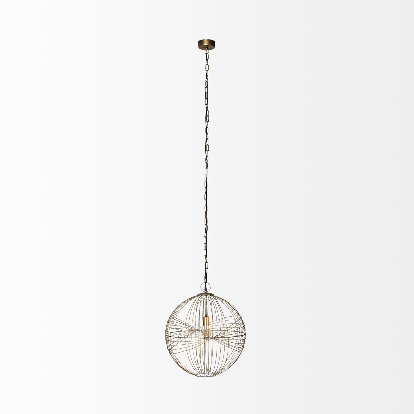 Chiron I 20.7L x 19.1W x 20.5H Gold Metal Globe Style Pendant Light