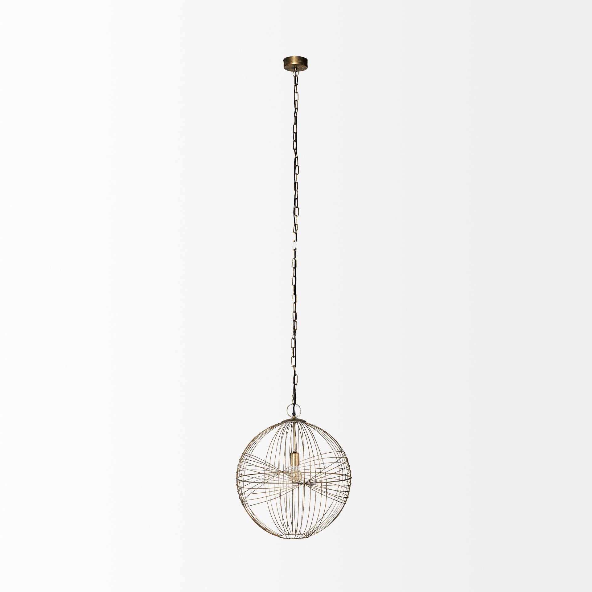 Chiron I 20.7L x 19.1W x 20.5H Gold Metal Globe Style Pendant Light