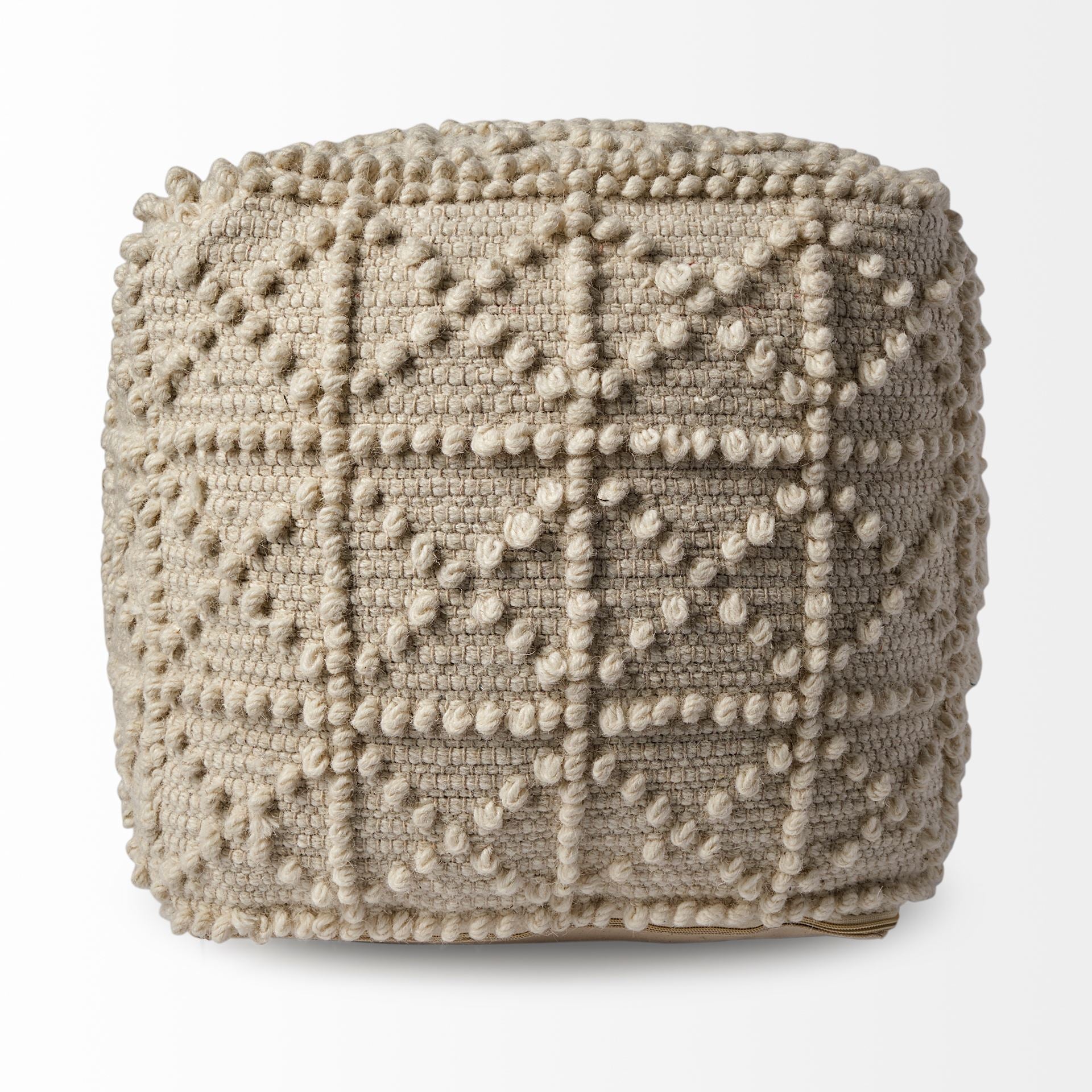 Leroy Pouf Ivory Wool - poufs