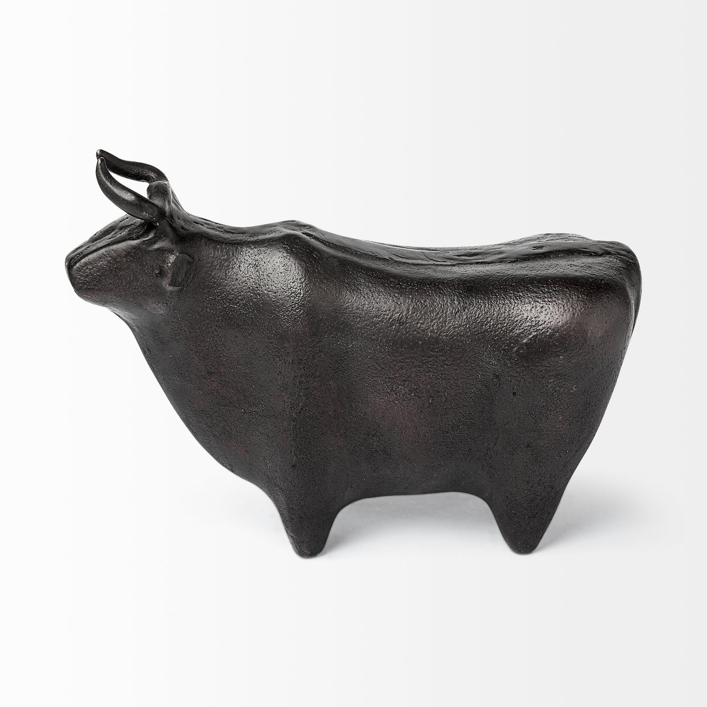 Taurus II 9L x 4W Black Cast Aluminum Bull Decorative Object