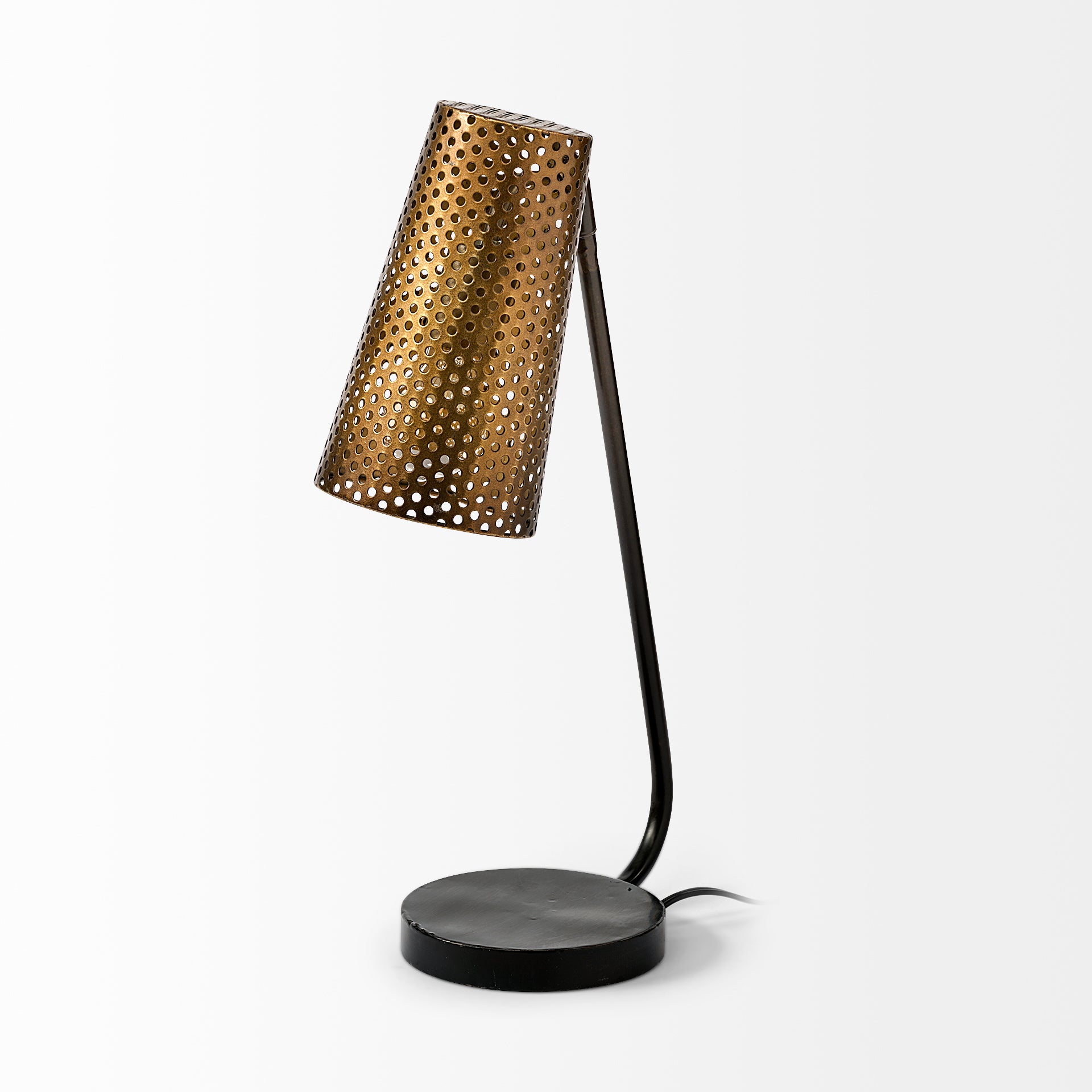 Wesley II (22.4"H) Gold/Black Perforated Metal Shade Table Lamp