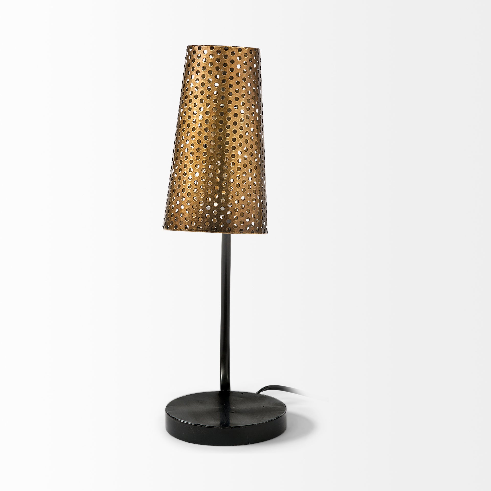Wesley II (22.4"H) Gold/Black Perforated Metal Shade Table Lamp