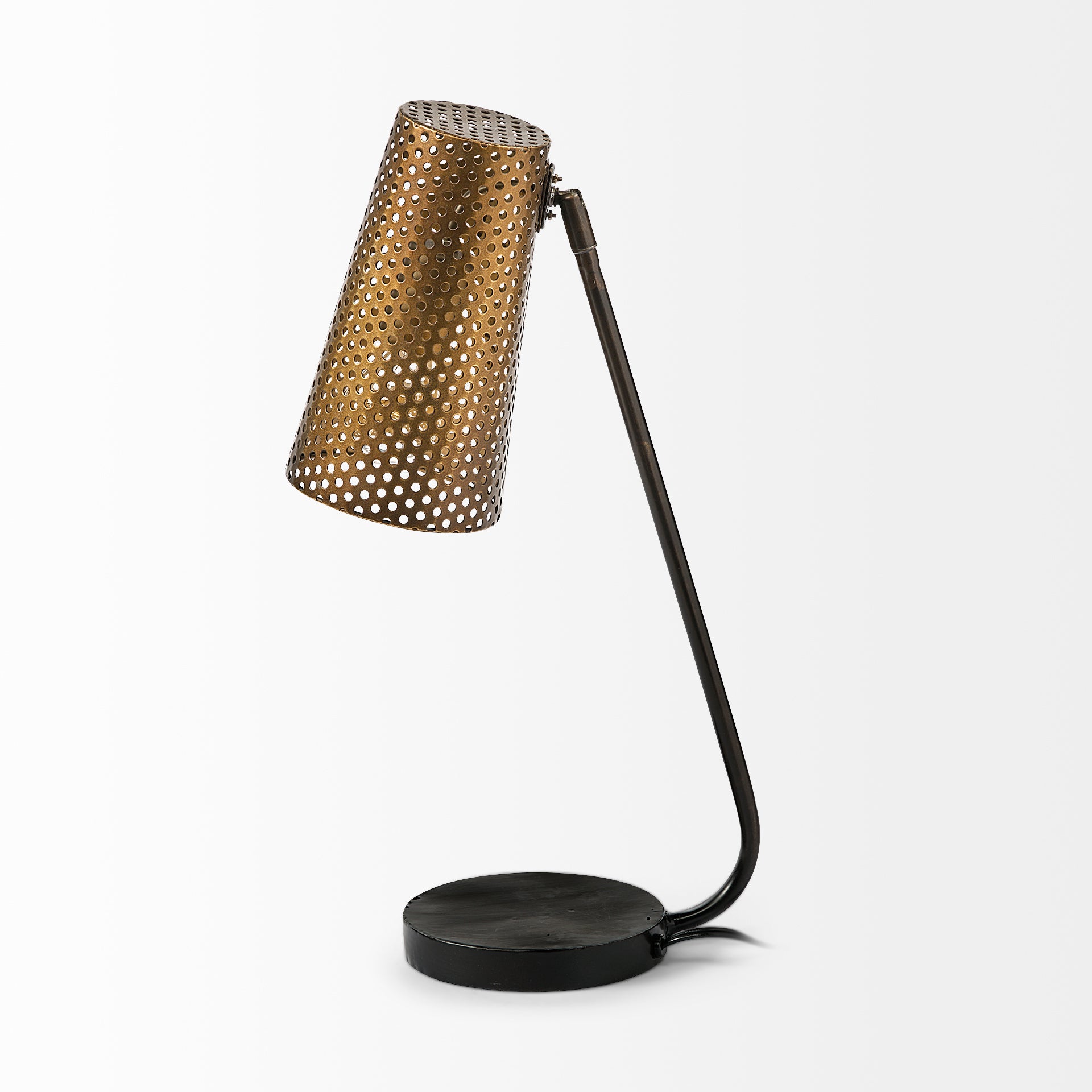 Wesley II (22.4"H) Gold/Black Perforated Metal Shade Table Lamp