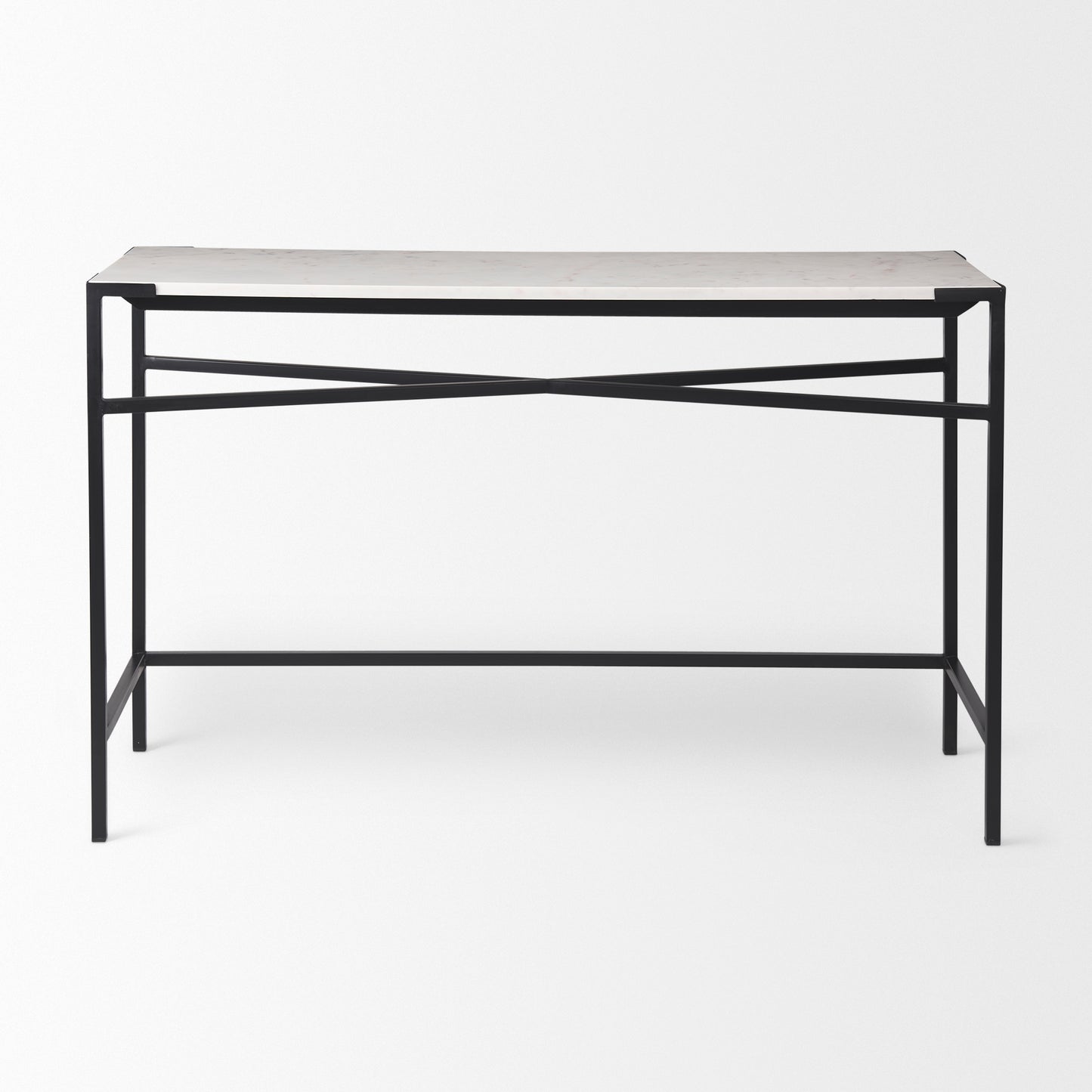 Lucas Console Table White Marble | Black Metal - console-tables