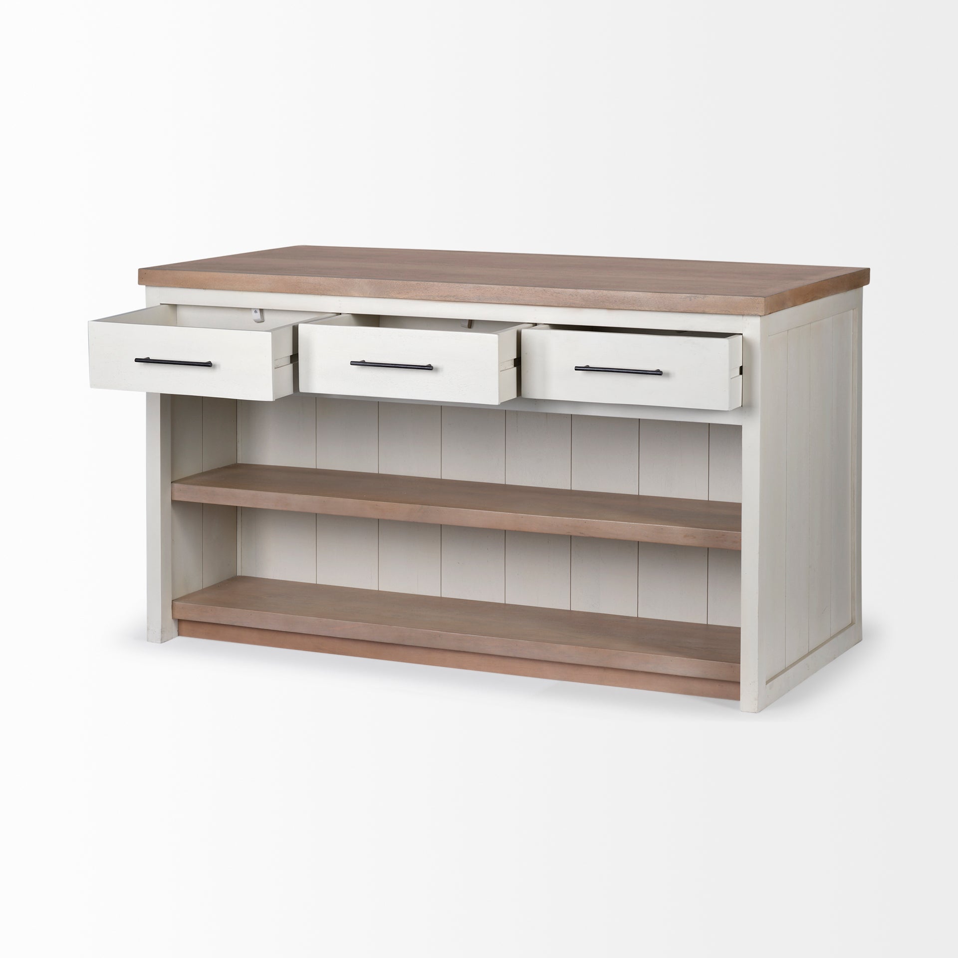 Fairview Kitchen Island White Wood | Brown Wood - kitchen-islands