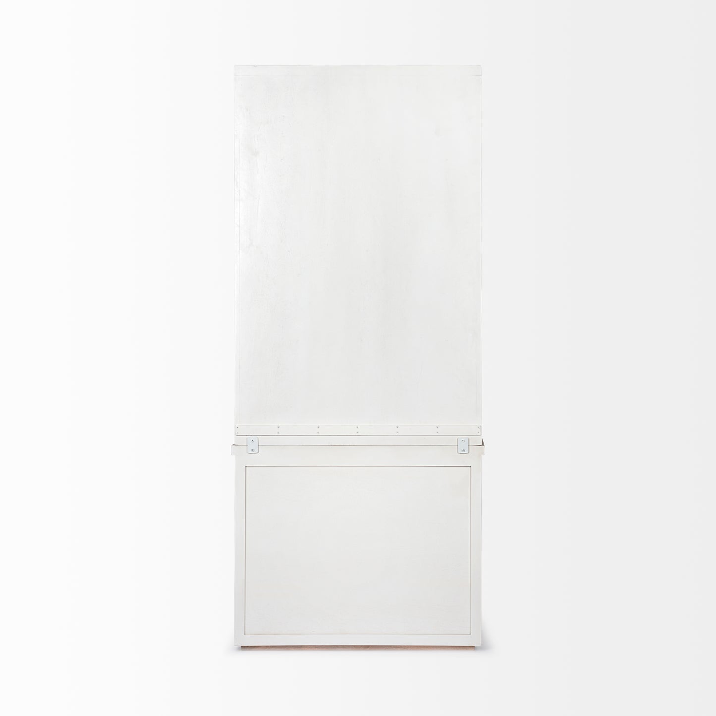 Fairview I  White and Medium Brown Wood Three Shelf Shelving Unit