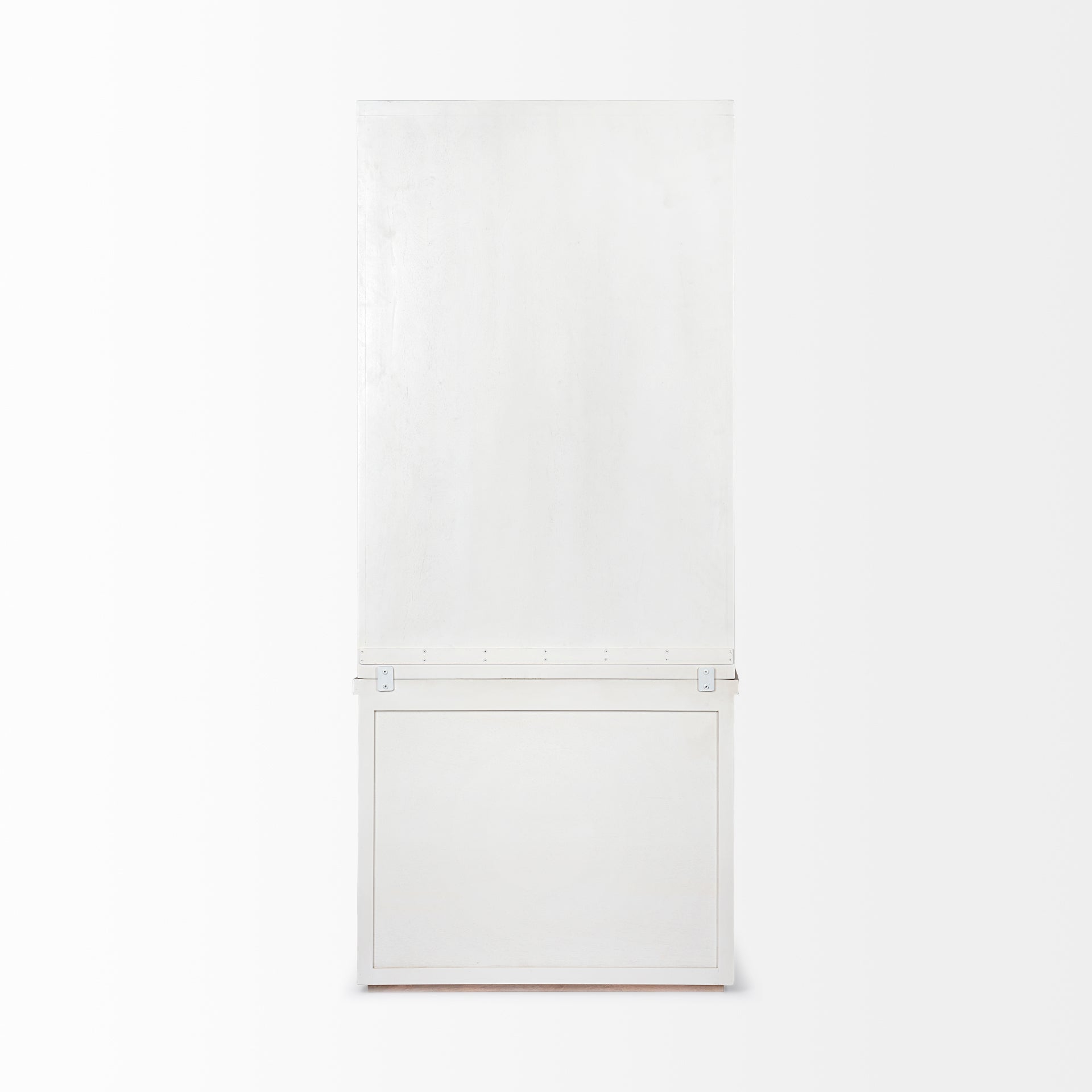 Fairview I  White and Medium Brown Wood Three Shelf Shelving Unit