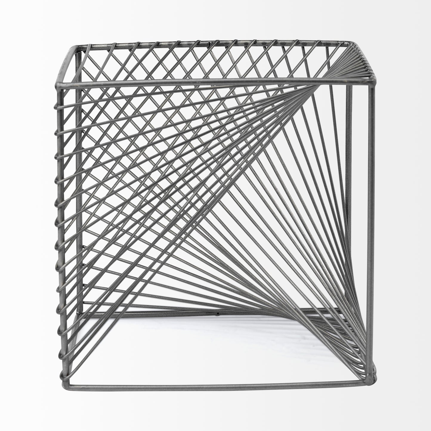 Rochon 8L x 8W Gray Metal Decorative Cube