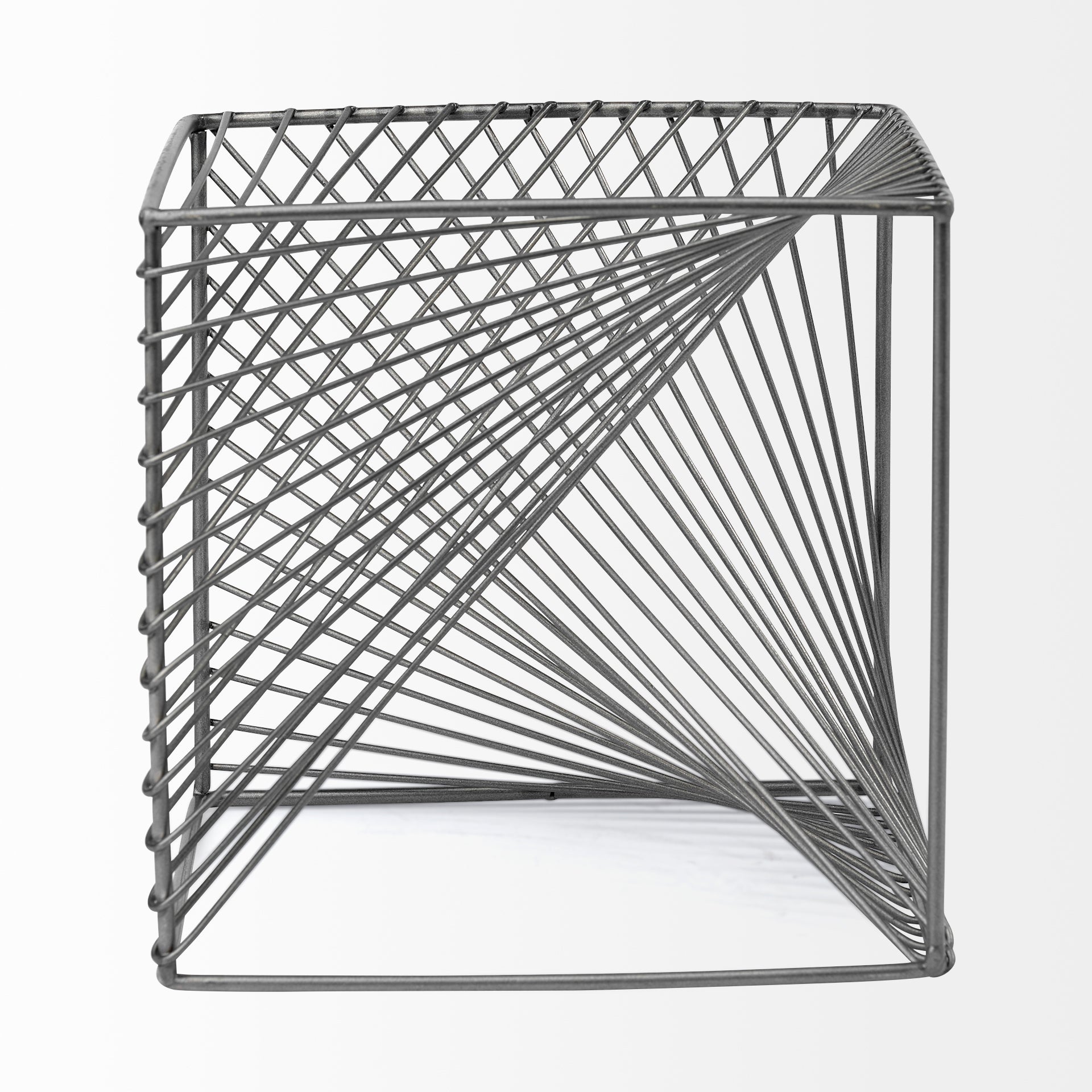 Rochon 8L x 8W Gray Metal Decorative Cube