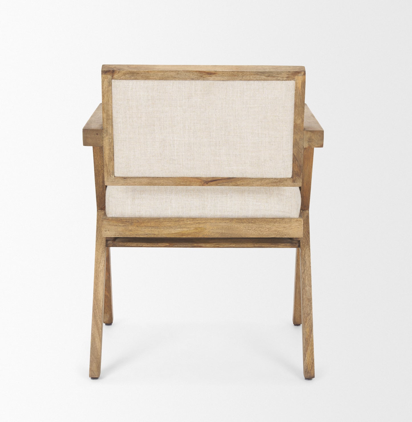 Topanga Dining Chair Cream | Medium Brown Wood - dining-chairs