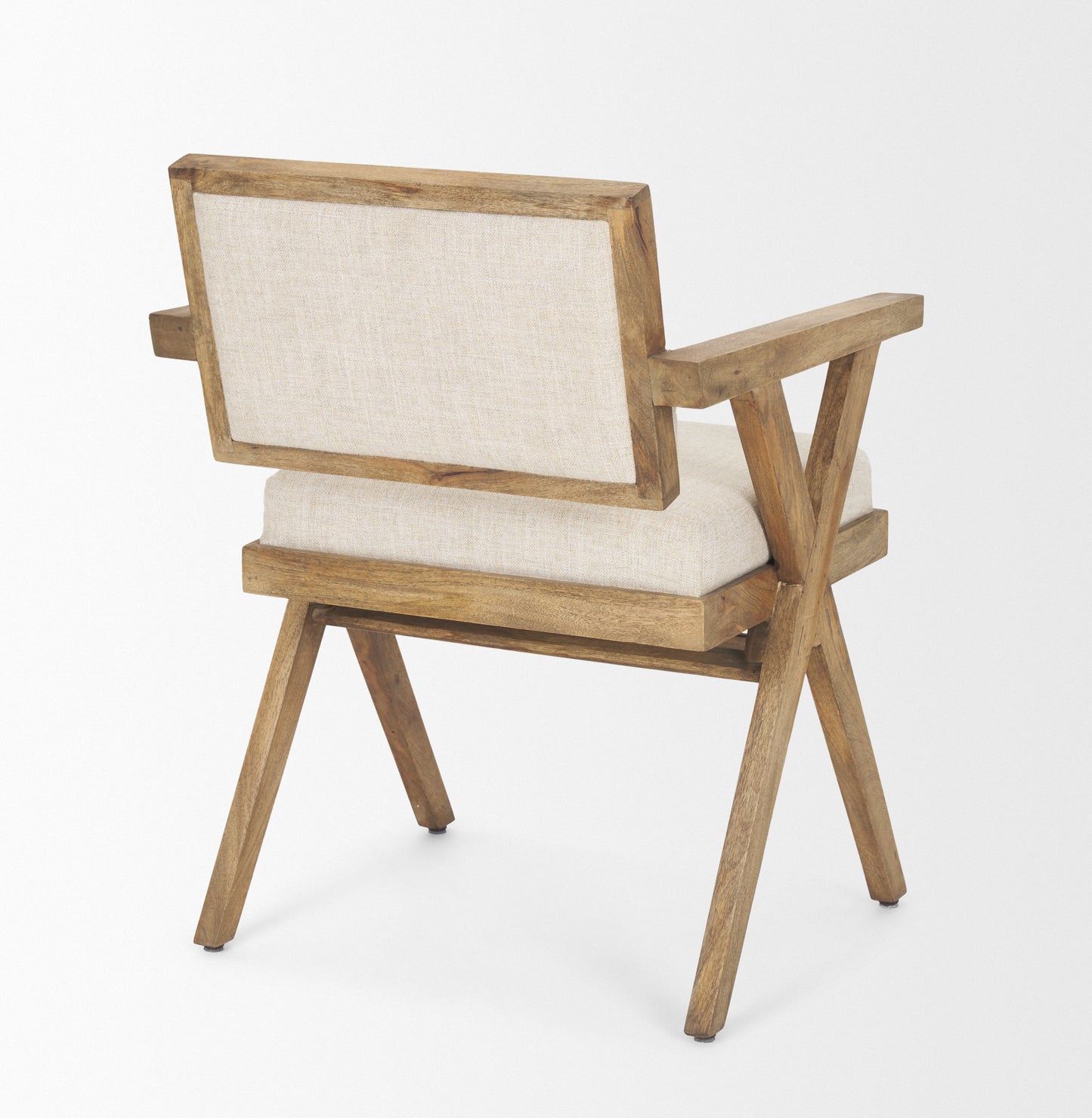 Topanga Dining Chair Cream | Medium Brown Wood - dining-chairs