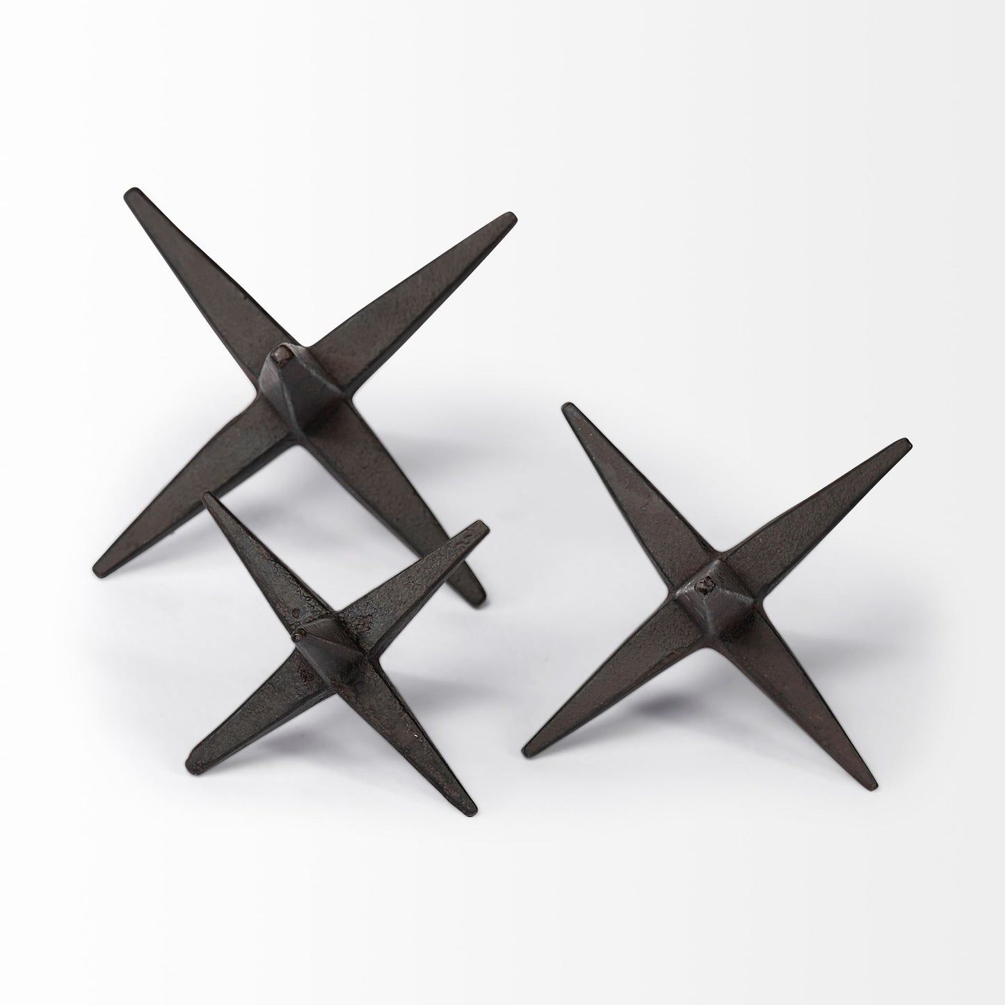 Rhea (Set of 3) Brown Cast Iron Small, Medium & Large Jacks