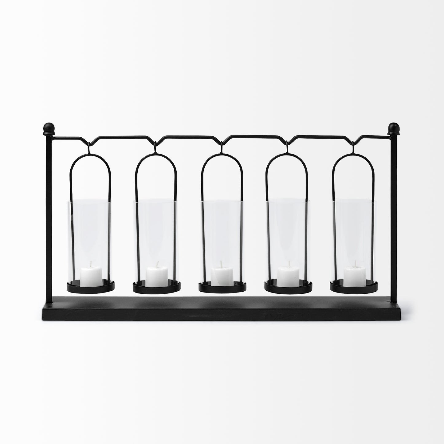 Erlen Black Metal Hanging Votive Five Candle Table Candle Holder