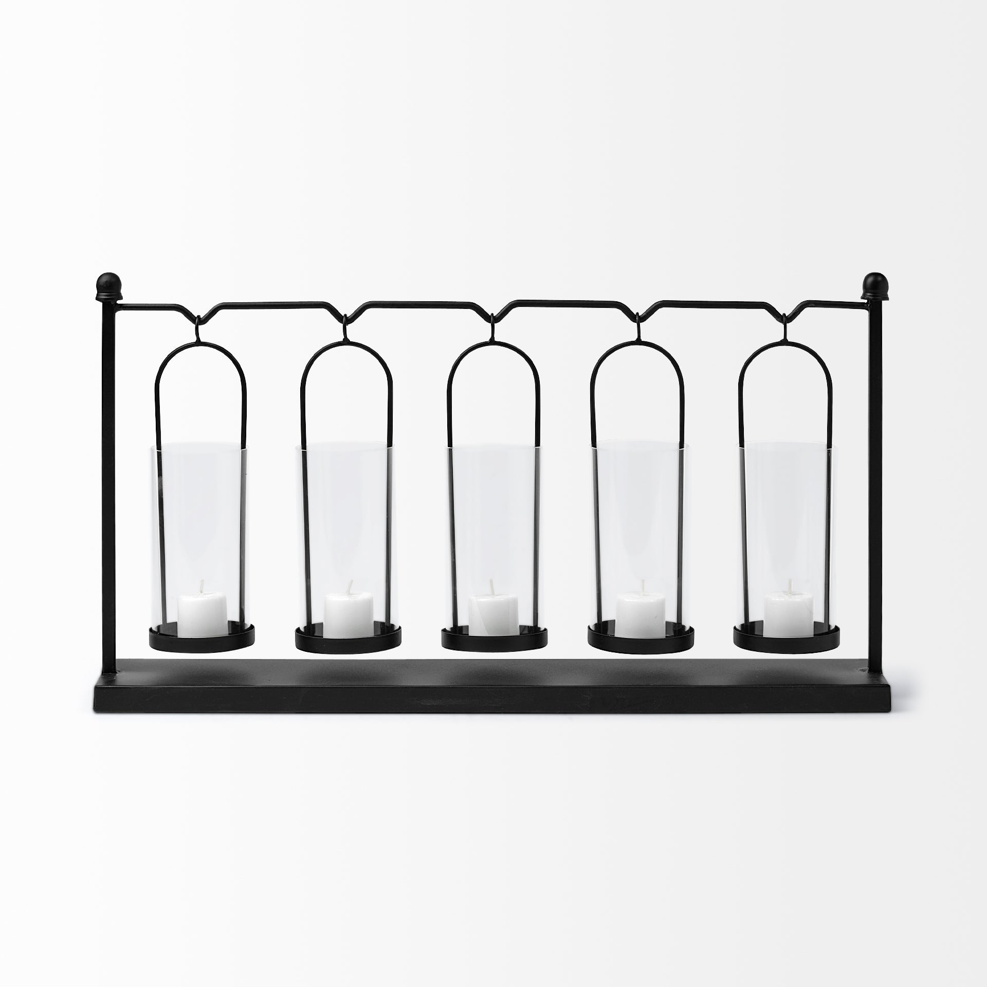 Erlen Black Metal Hanging Votive Five Candle Table Candle Holder