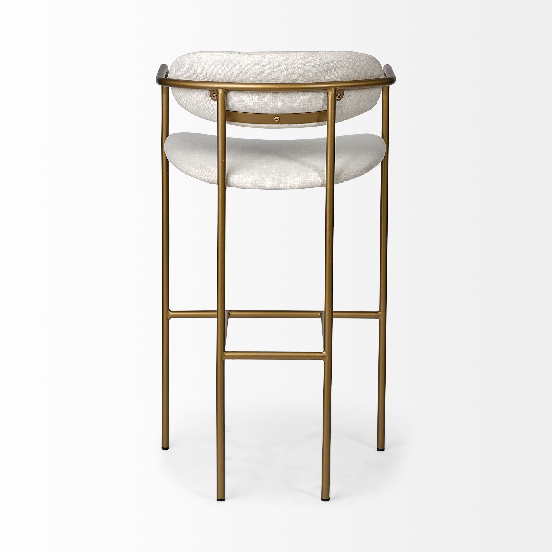 Parker Bar Counter Stool Cream Fabric | Gold Metal | Bar - bar-stools