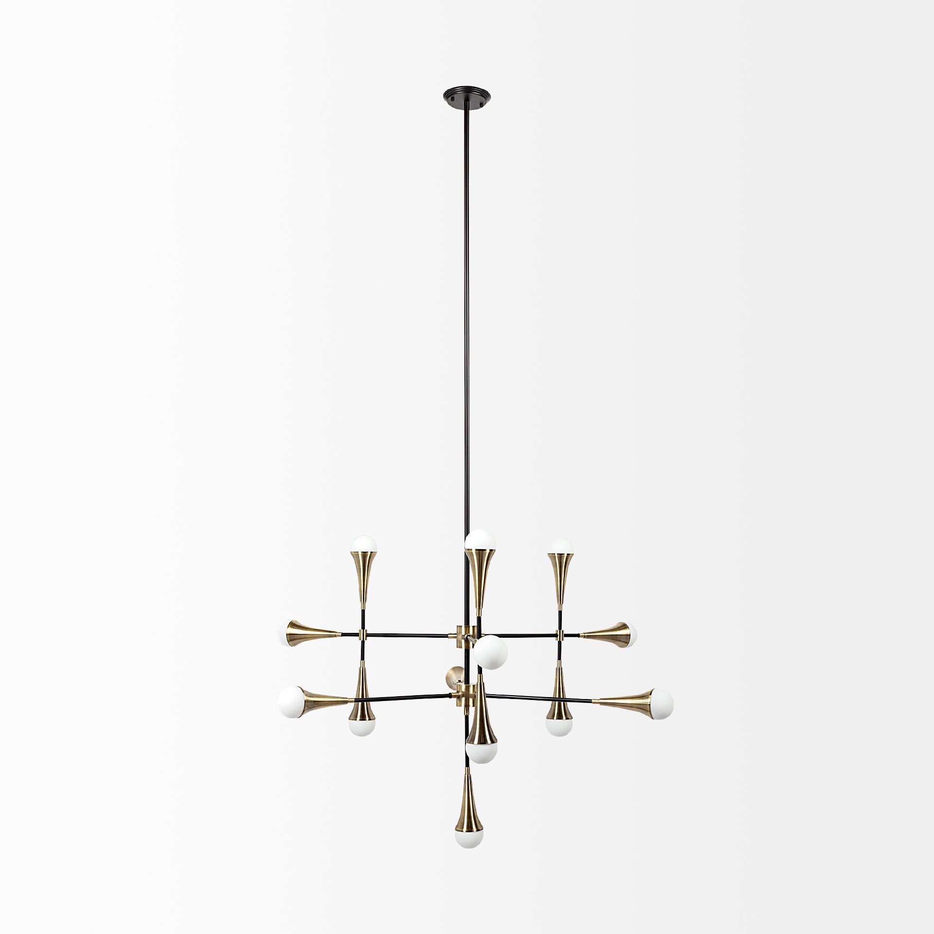 Decarlo Chandelier Black/Gold Metal - chandeliers