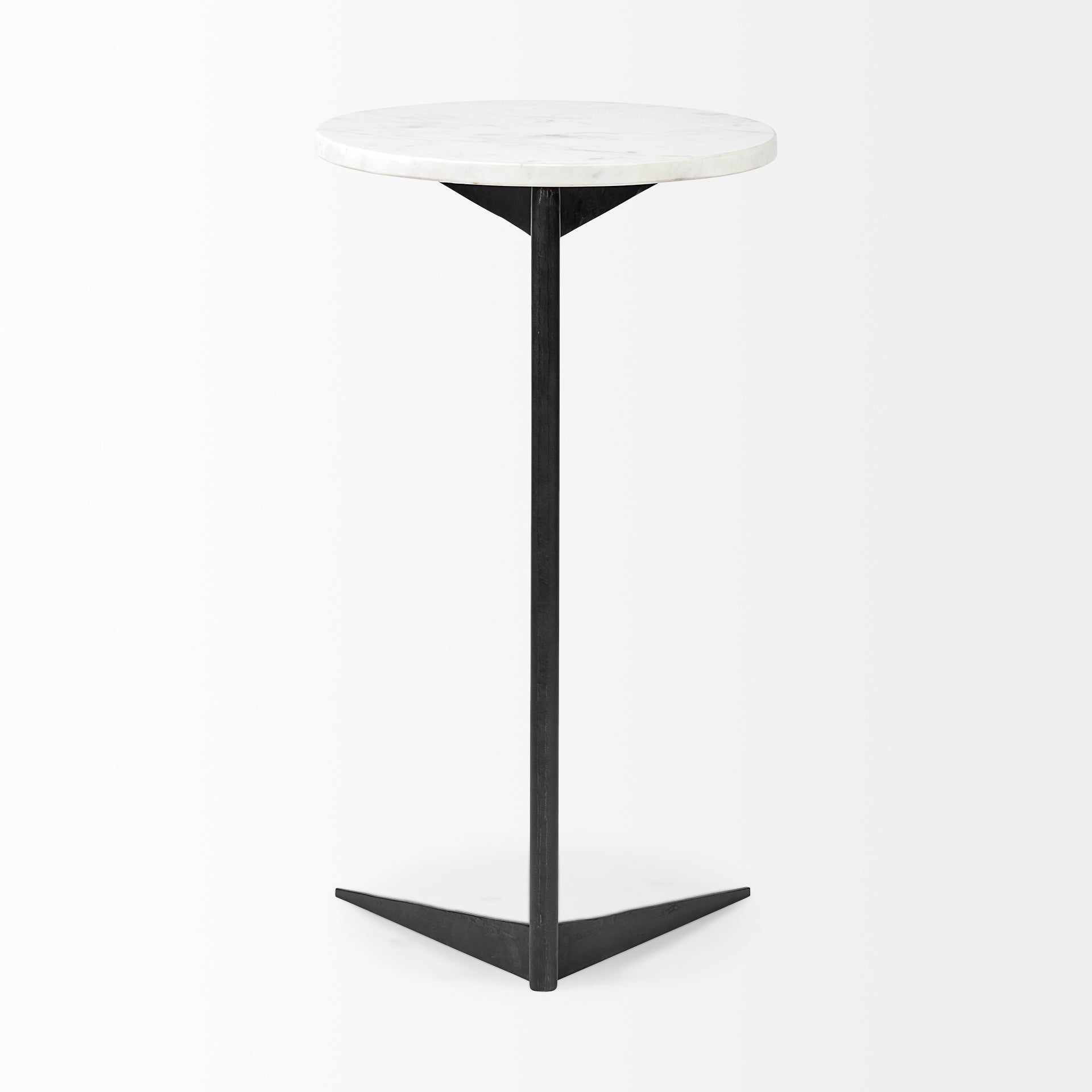 Ballatine Accent Table White Marble | Black Metal - accent-tables