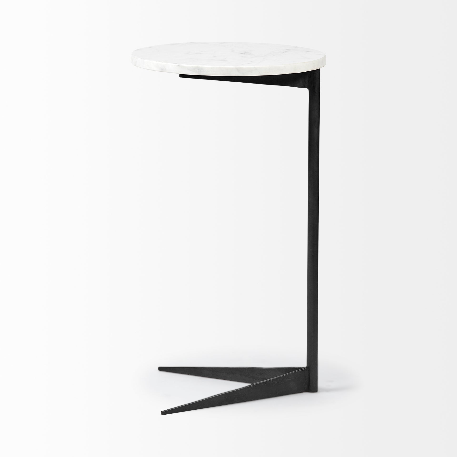 Ballatine Accent Table White Marble | Black Metal - accent-tables