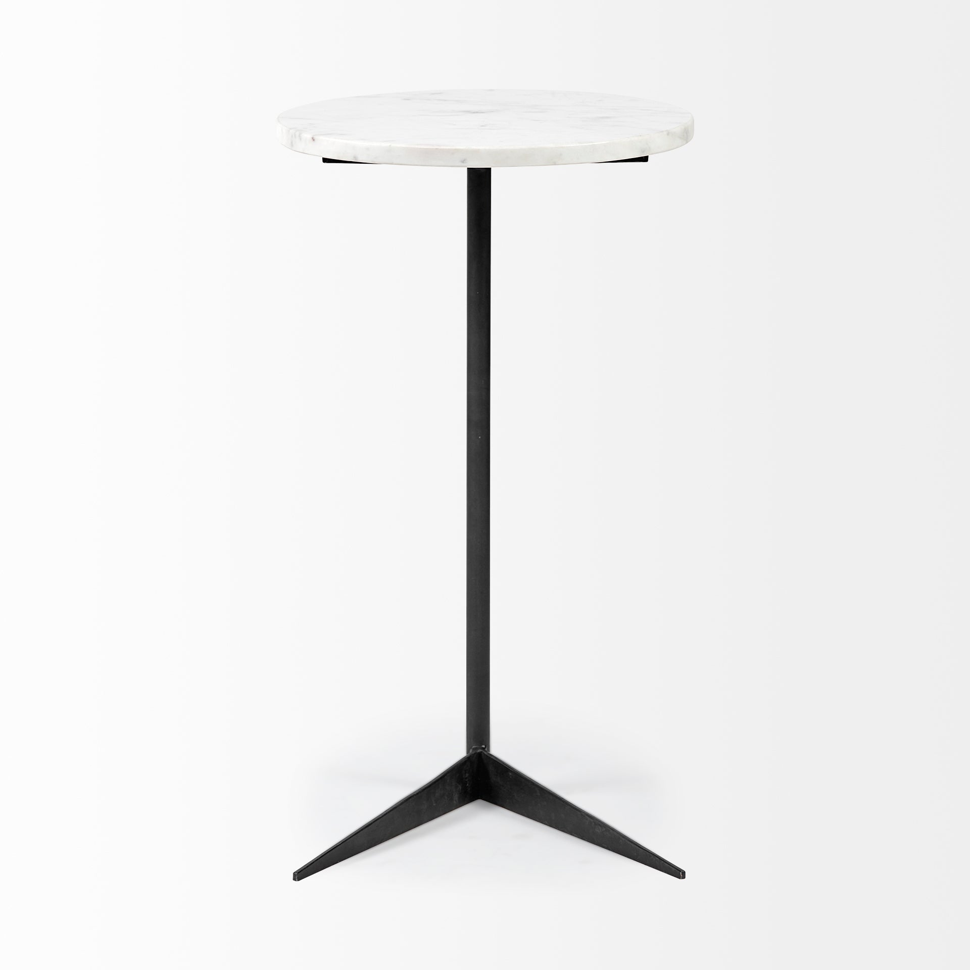 Ballatine Accent Table White Marble | Black Metal - accent-tables
