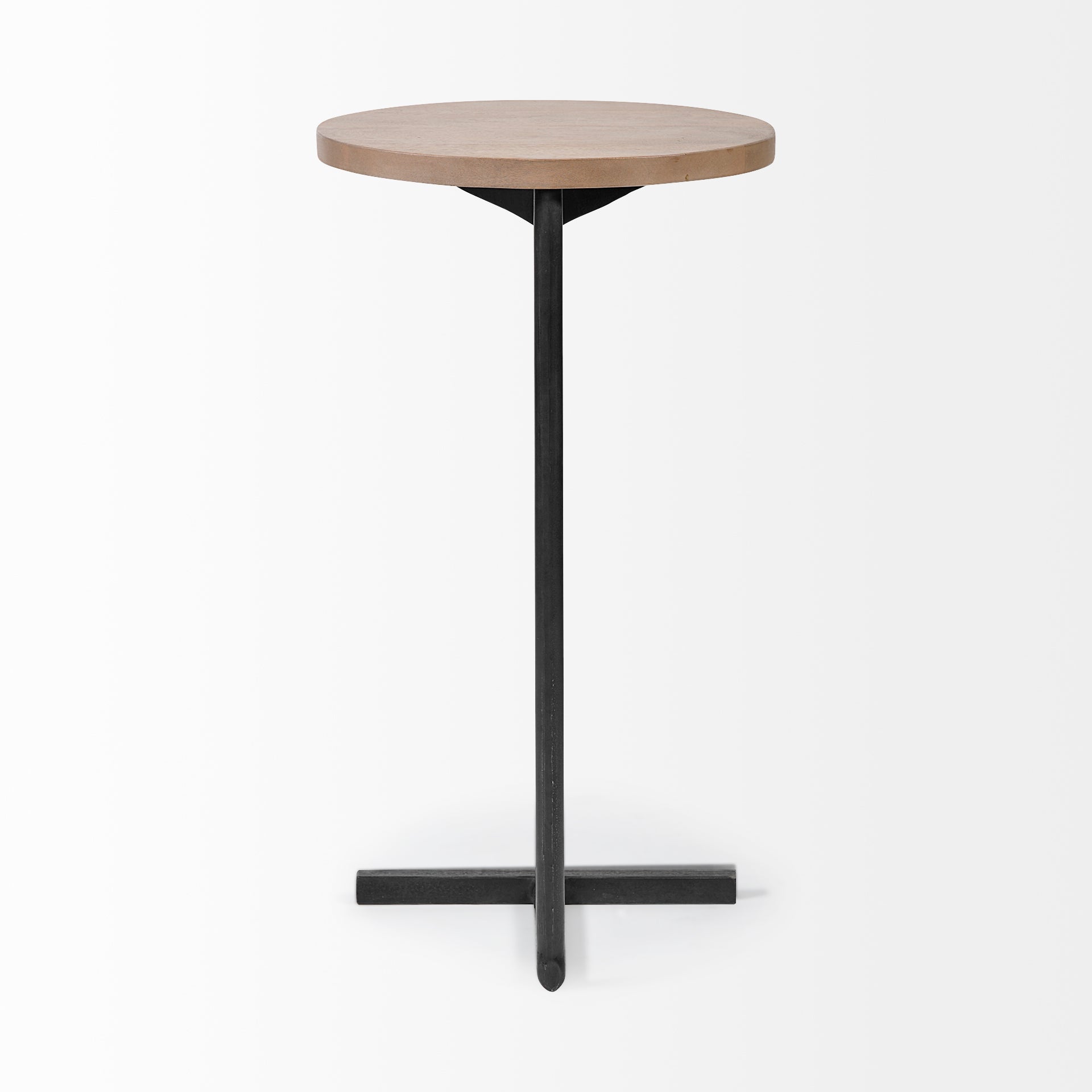 Ballatine Accent Table Brown Wood | Black Metal - accent-tables