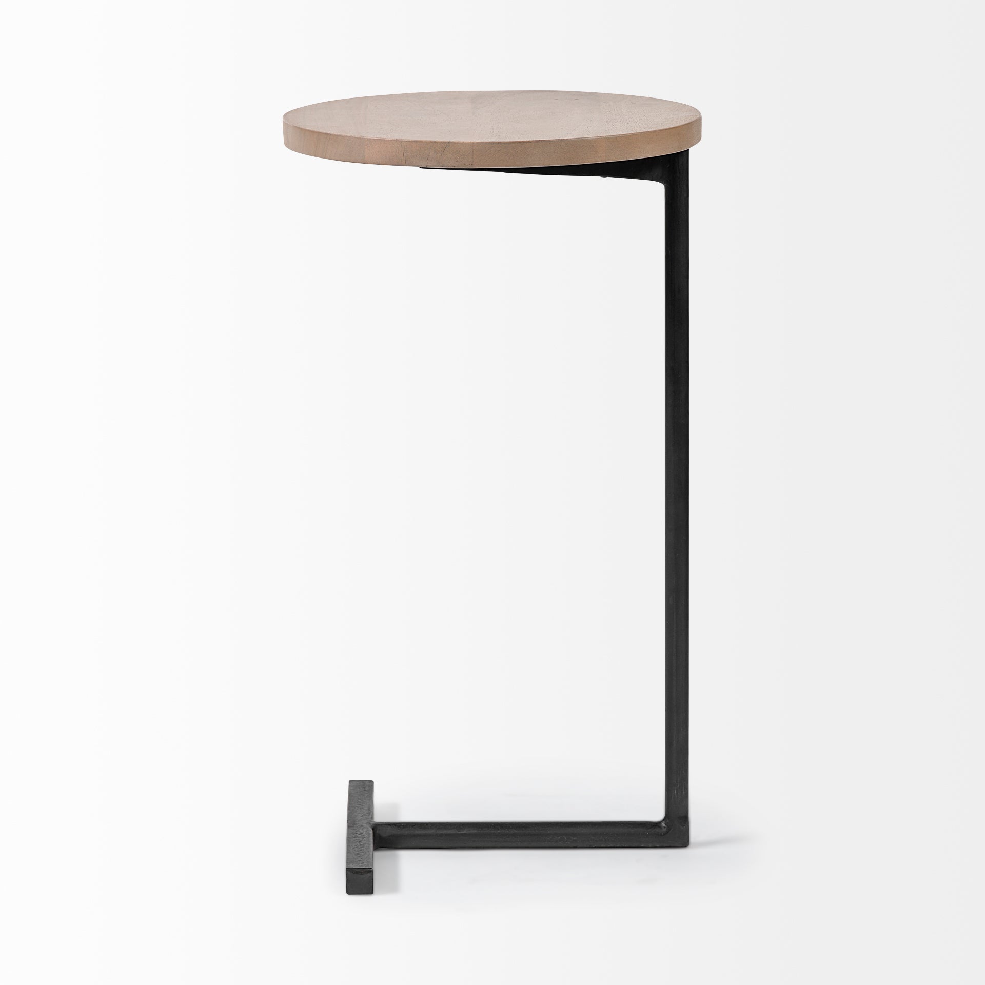 Ballatine Accent Table Brown Wood | Black Metal - accent-tables