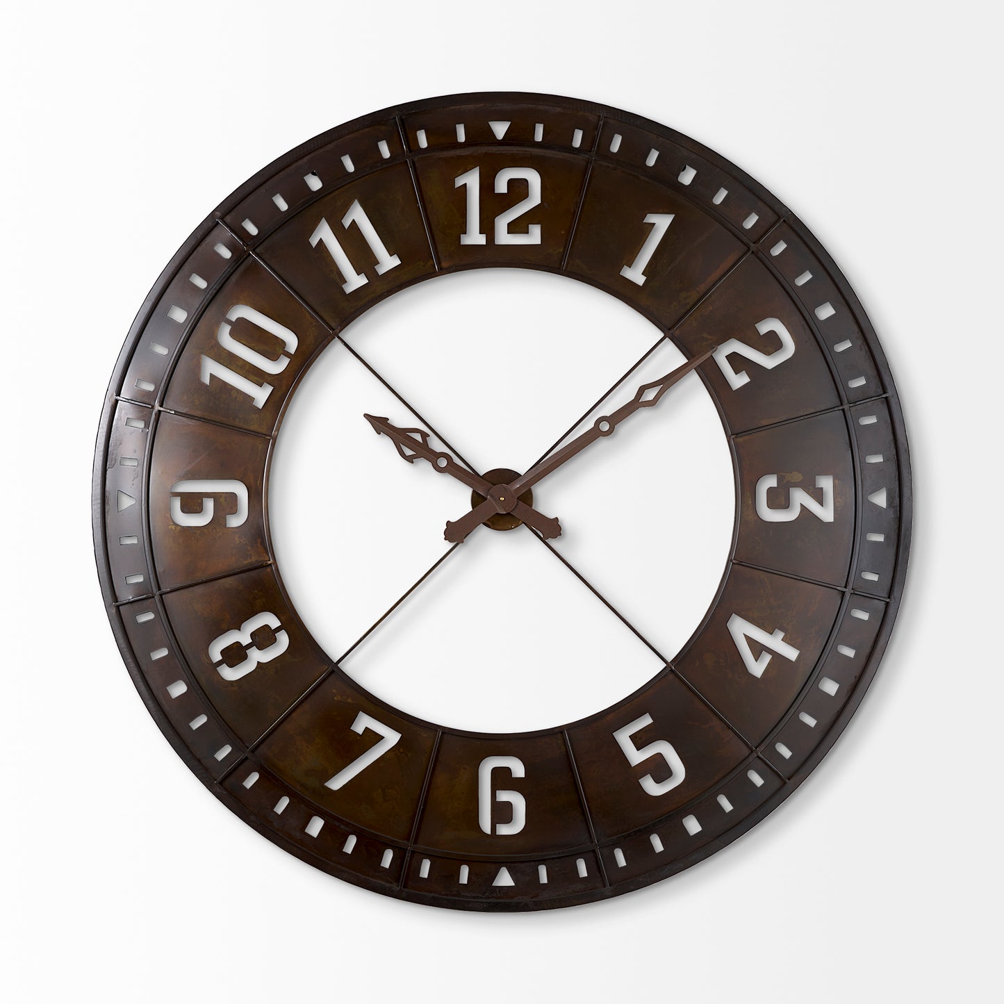 Newcastle Wall Clock Brown Metal | 57’’ - wall-clocks