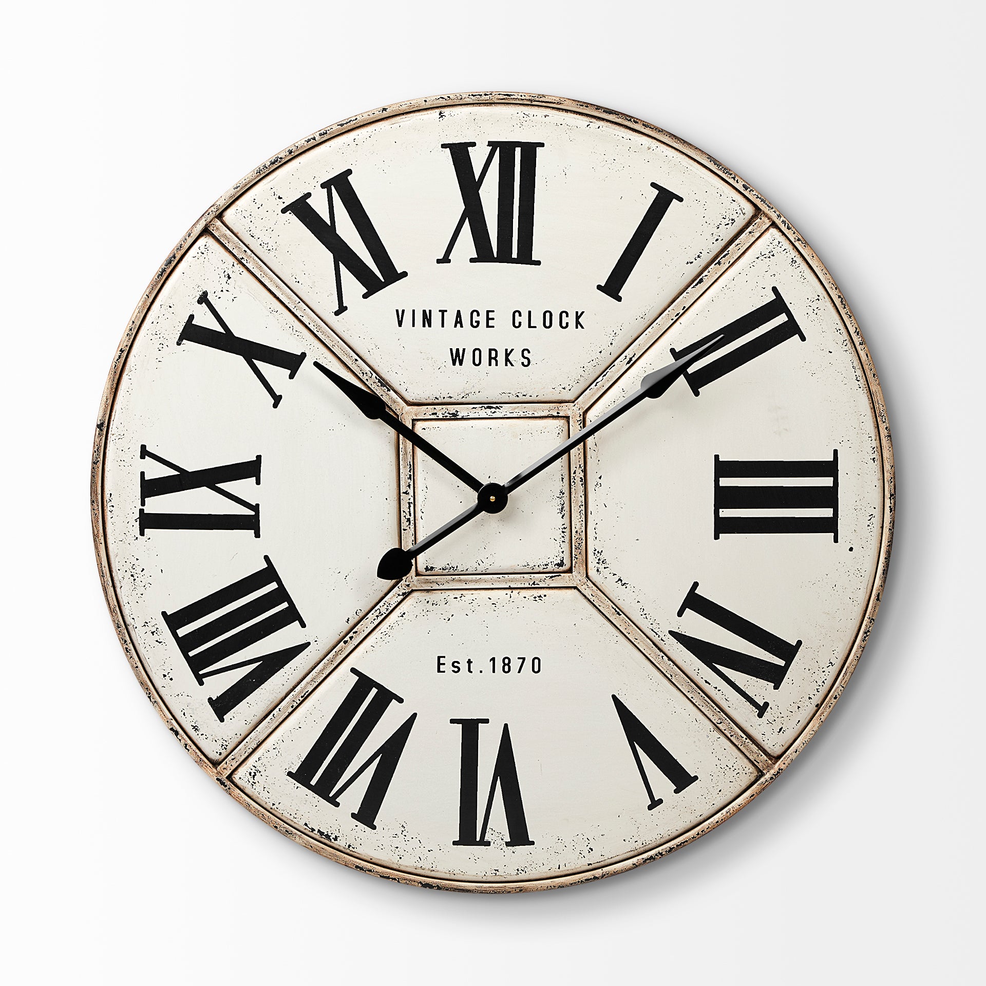 Norwich Wall Clock White Metal | 37’’ - wall-clocks