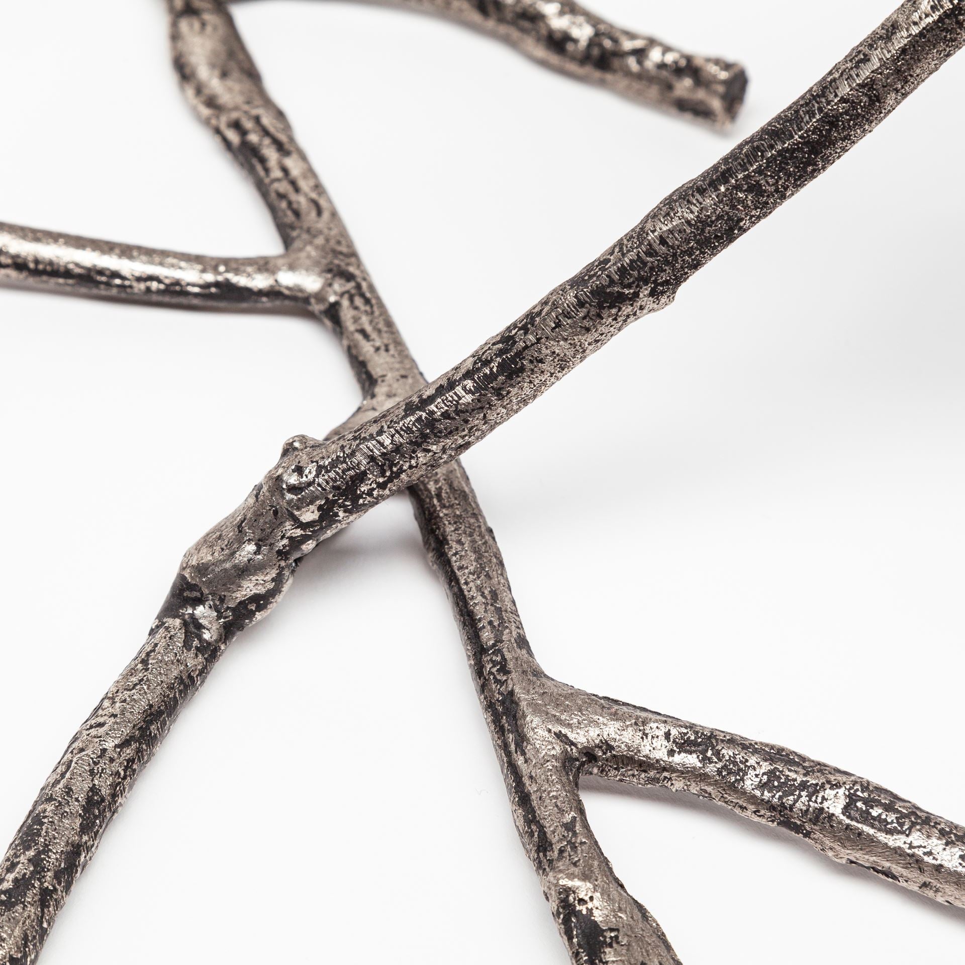 Vine I Distressed Silver Metal Creeper Five Candle Table Candle Holder