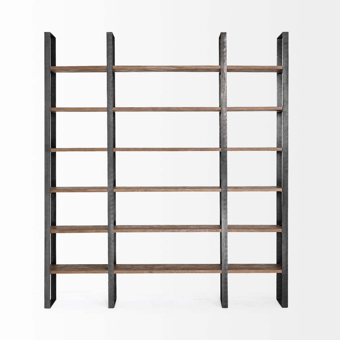 Taunton Shelving Unit Dark Brown Wood | Black Metal - shelving