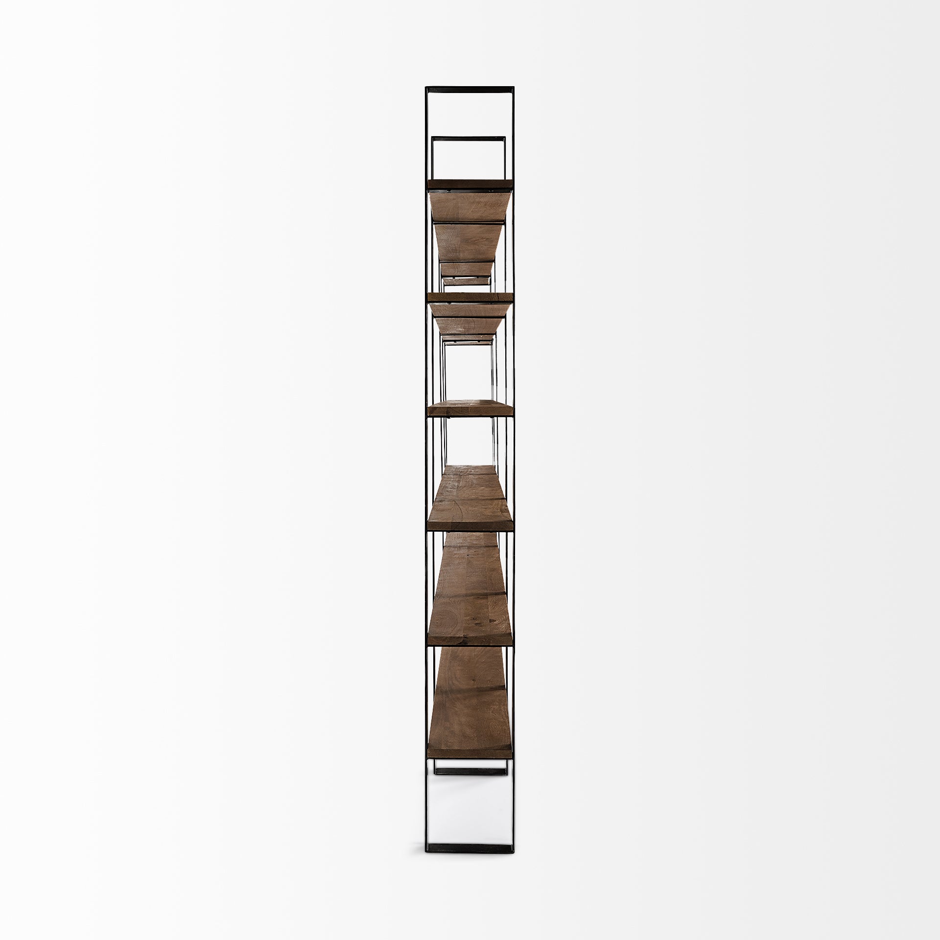 Taunton Shelving Unit Dark Brown Wood | Black Metal - shelving