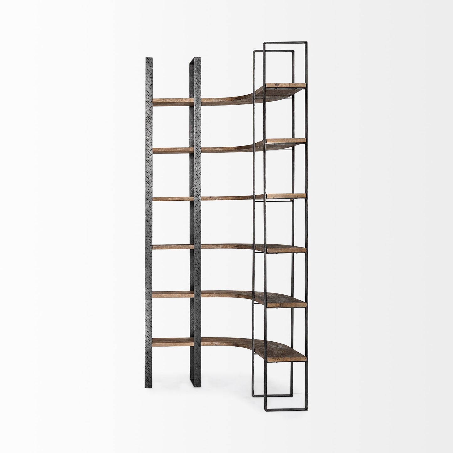 Turner Shelving Unit Dark Brown Wood | Black Metal - shelving