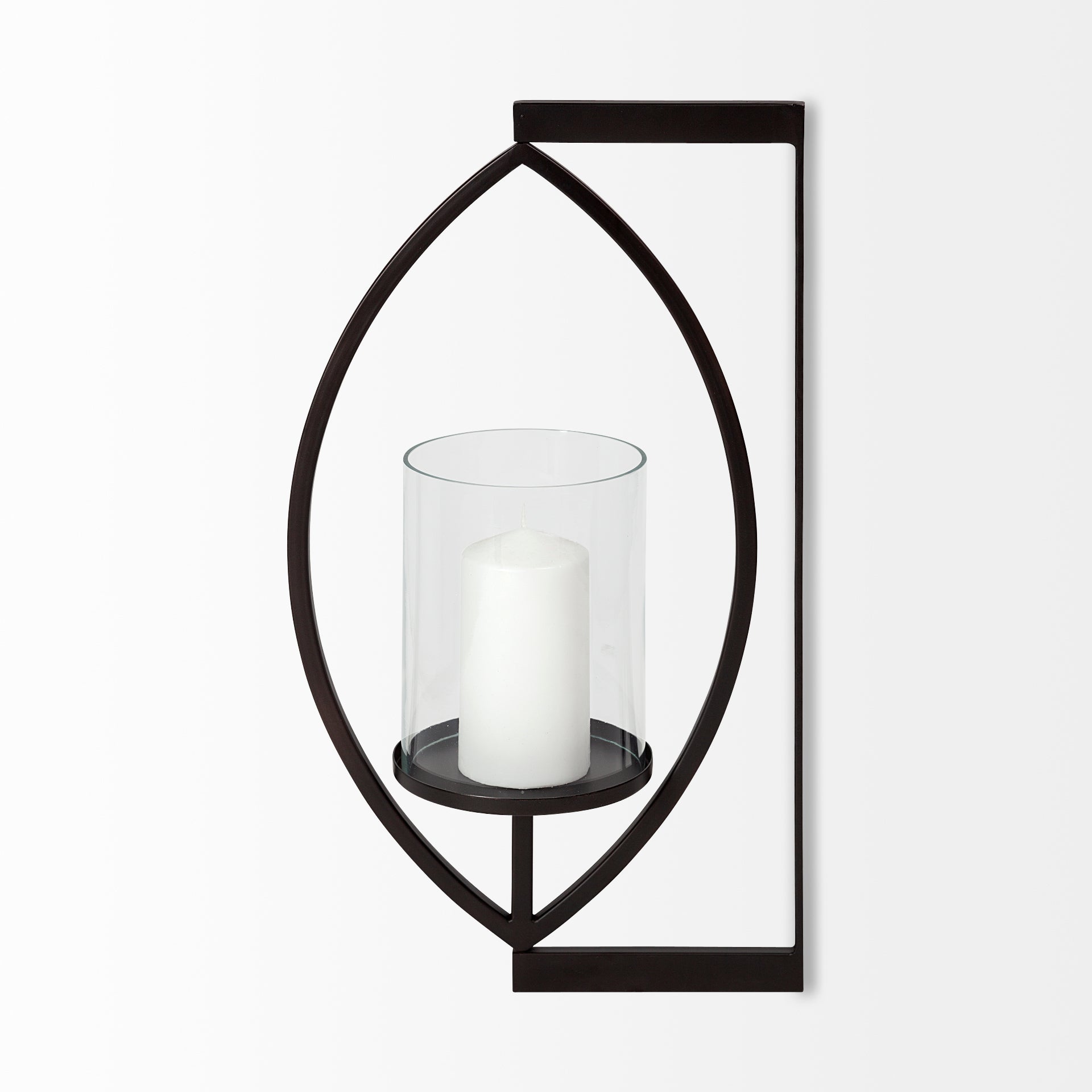 Drax Wall Candle Holder Black Metal | Glass - wall-candle-holders