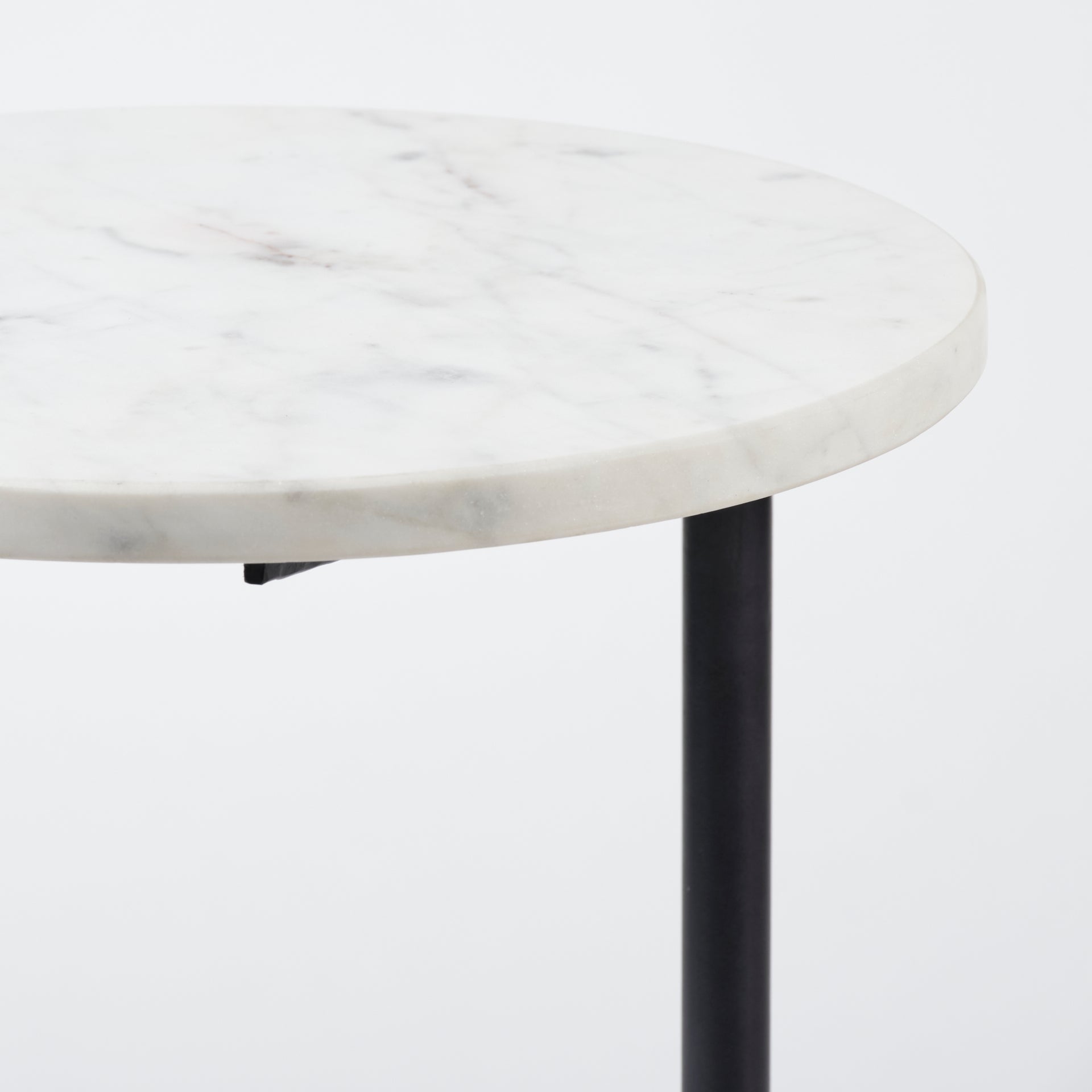 Ballatine Accent Table White Marble | Black Metal - accent-tables