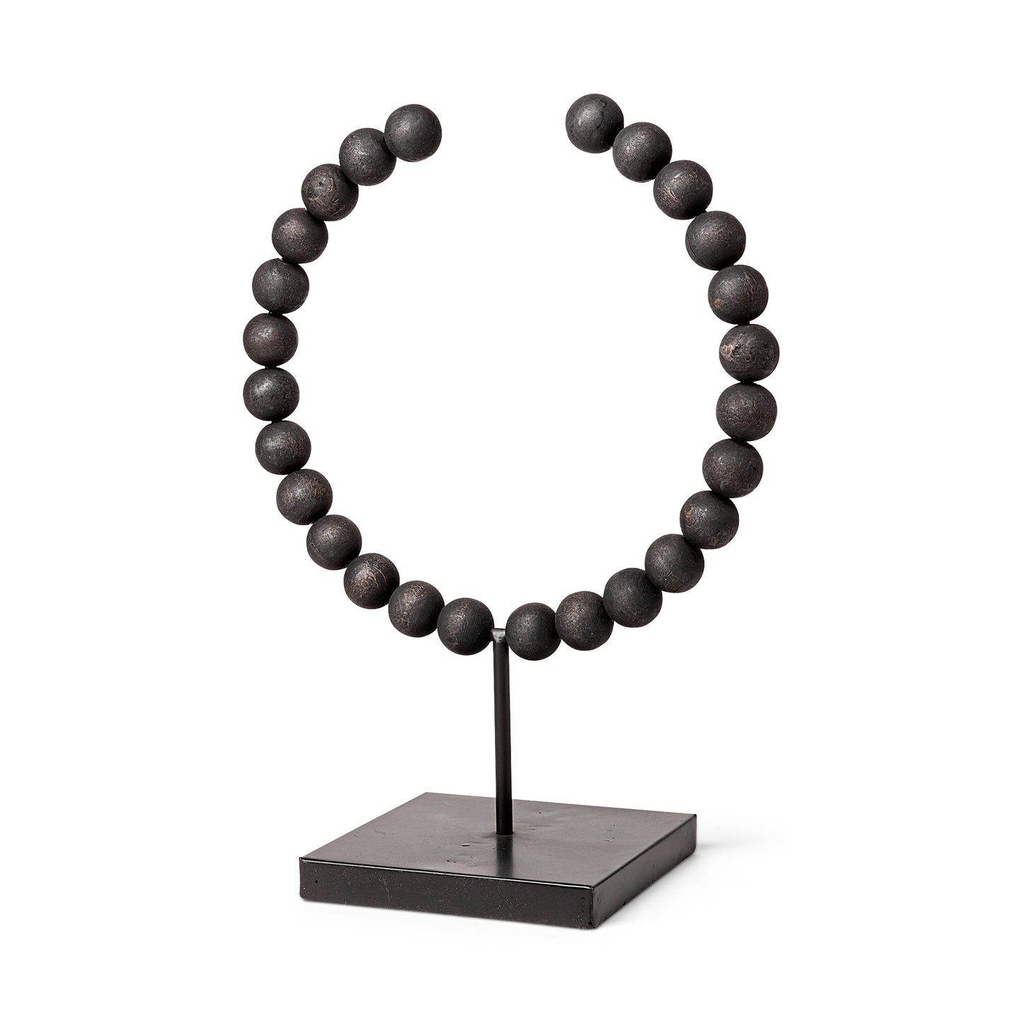 Tulane II (Large) 12L x 6W Black Beaded Broken Sphere Decorative Object