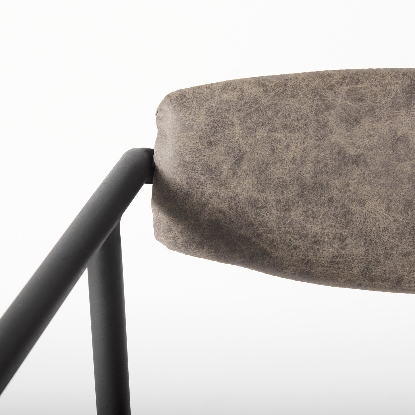Langston Dining Chair Brown Faux Leather | Black Metal - dining-chairs