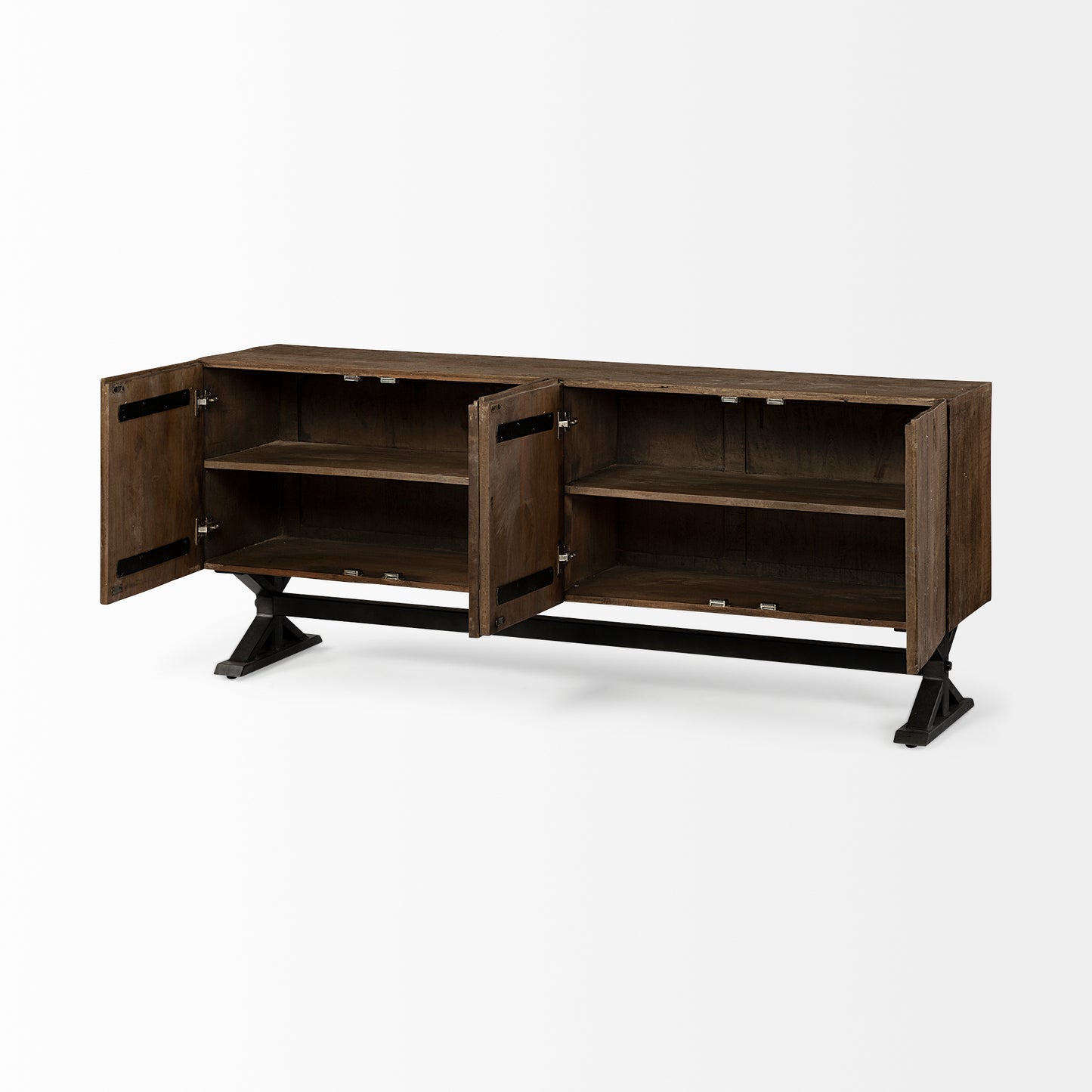 Hollingworth Sideboard Brown Wood | Nickel Metal - sideboards-and-buffets