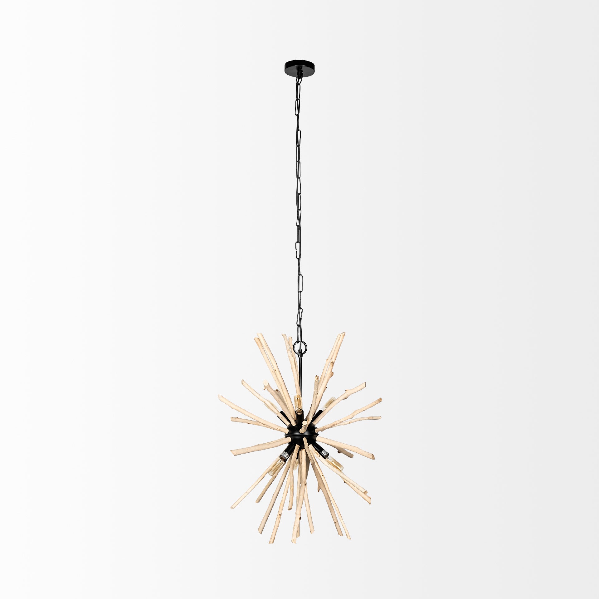 jules chandelier Blonde Wood | Black Metal - chandeliers