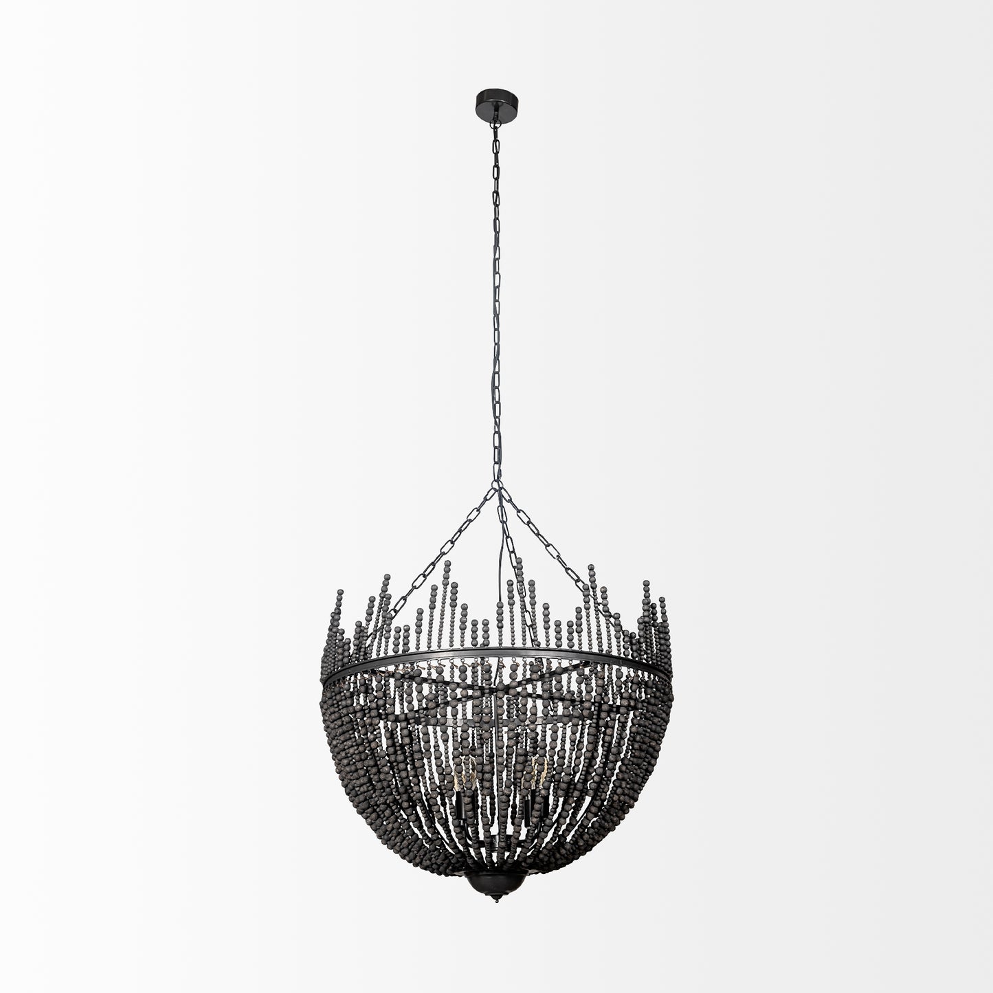 Liam Chandelier Black Wood - chandeliers