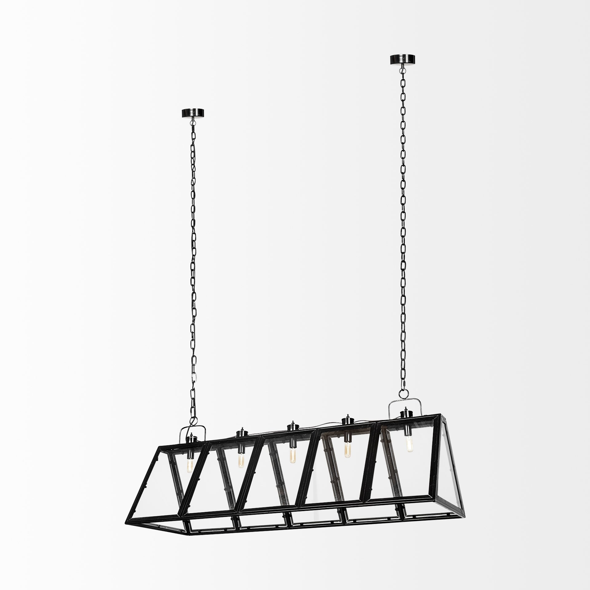 Antigon Chandelier Black Metal | Glass - chandeliers