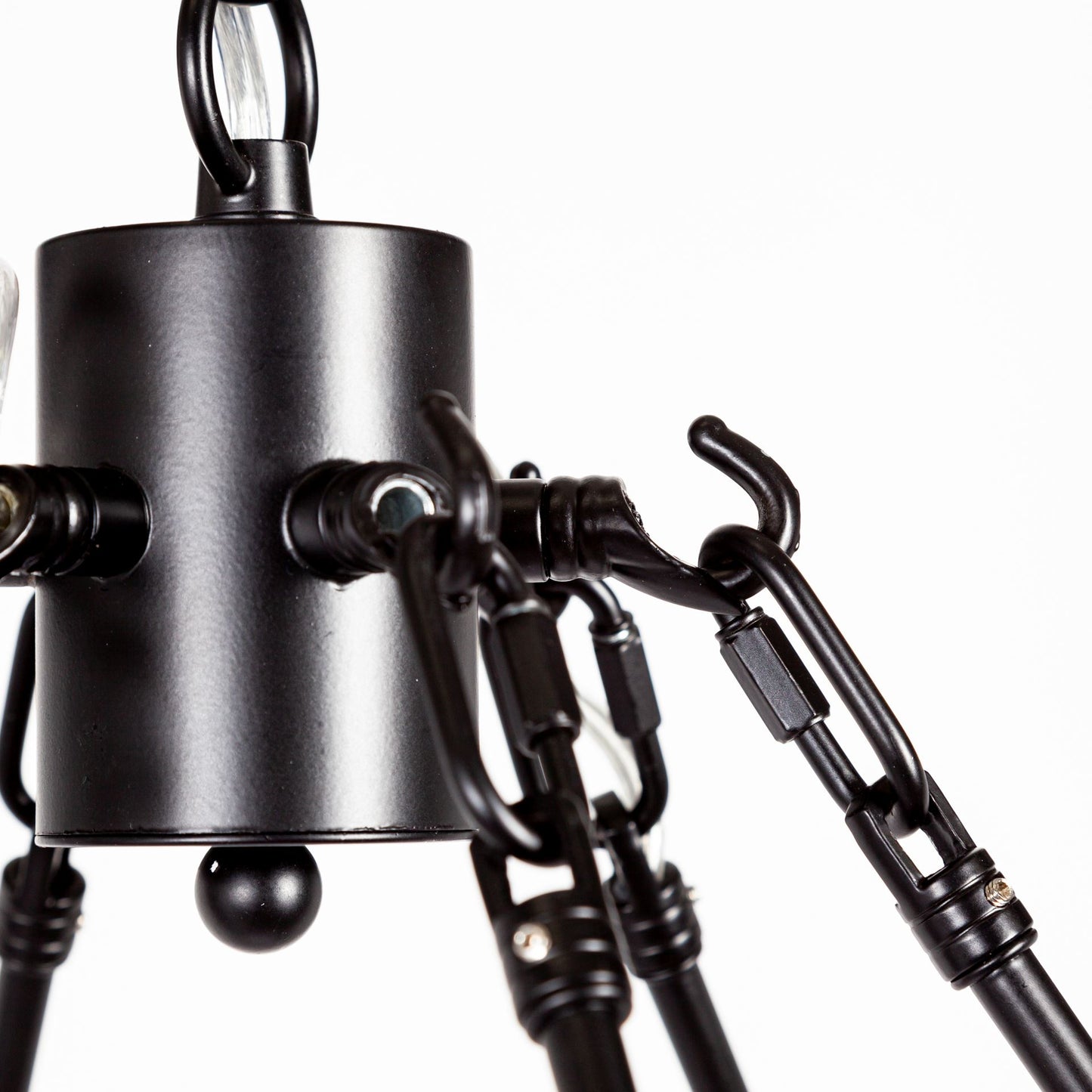 Decamp I (47.2"x36.2") Black Metal Chassis Glass Tube Twelve Light Chandelier