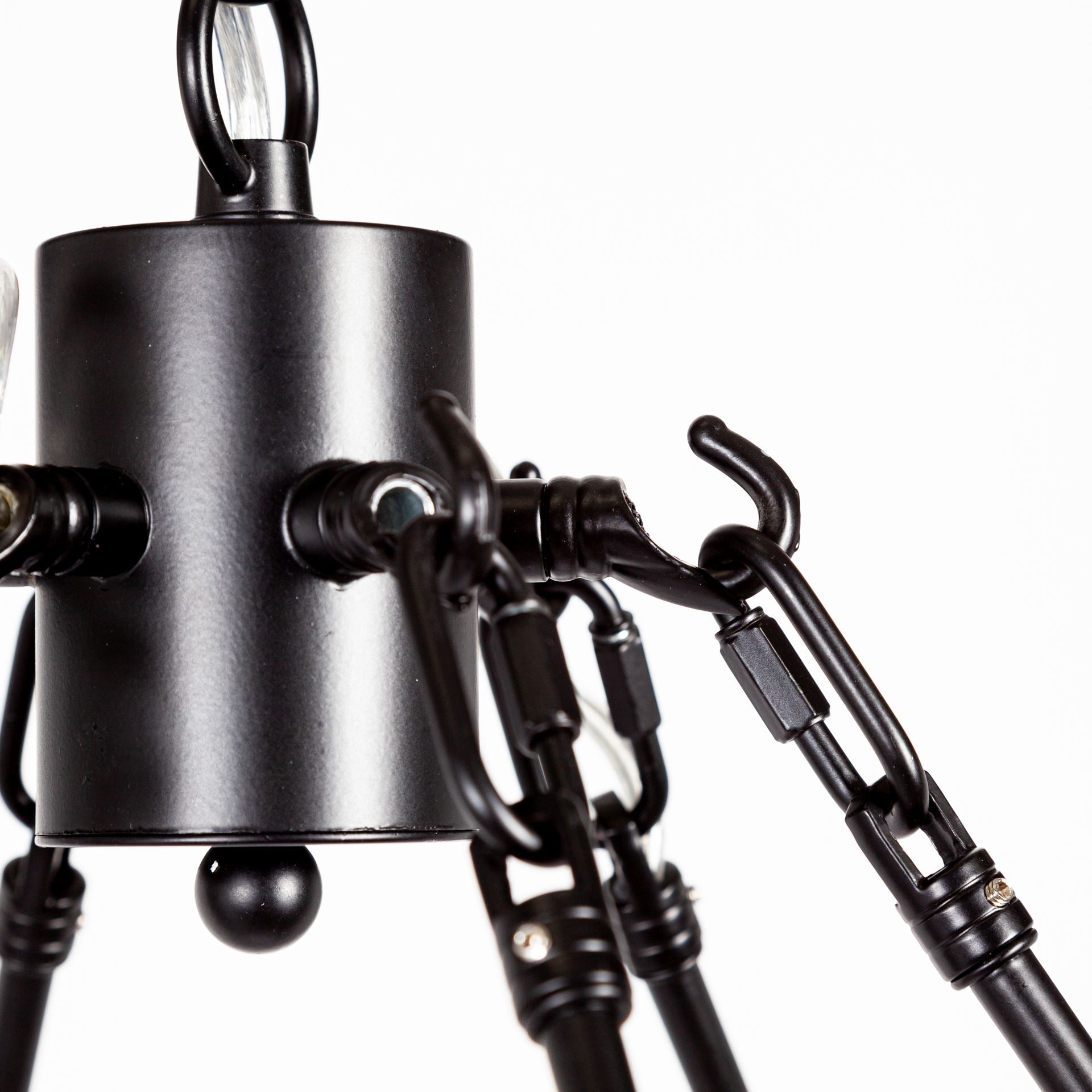 Decamp I (47.2"x36.2") Black Metal Chassis Glass Tube Twelve Light Chandelier