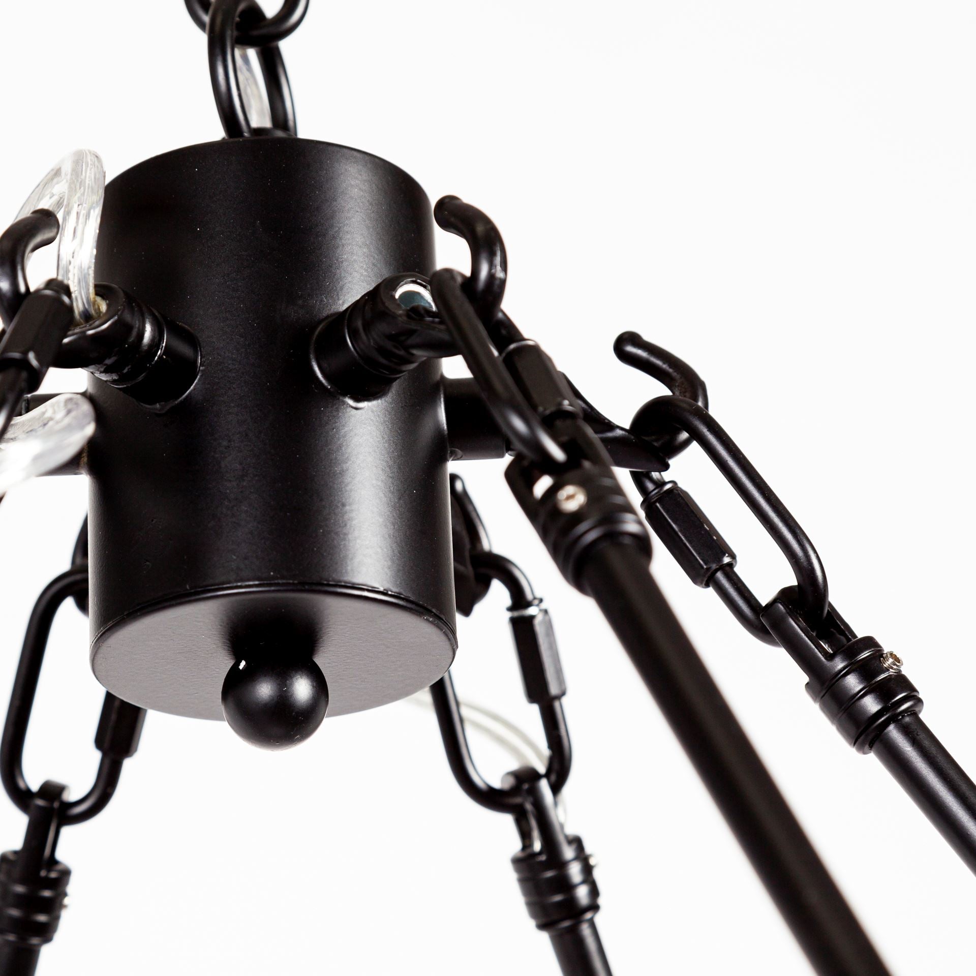 Decamp I (47.2"x36.2") Black Metal Chassis Glass Tube Twelve Light Chandelier
